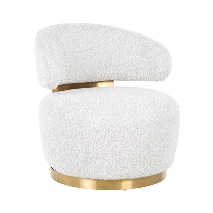 PARMA swivel armchair white boucle - Eye on Design