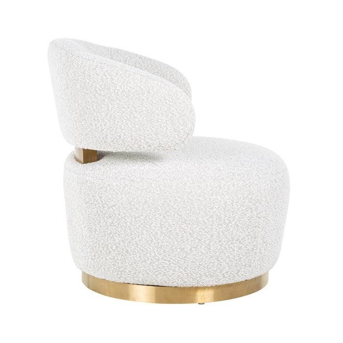 PARMA swivel armchair white boucle - Eye on Design