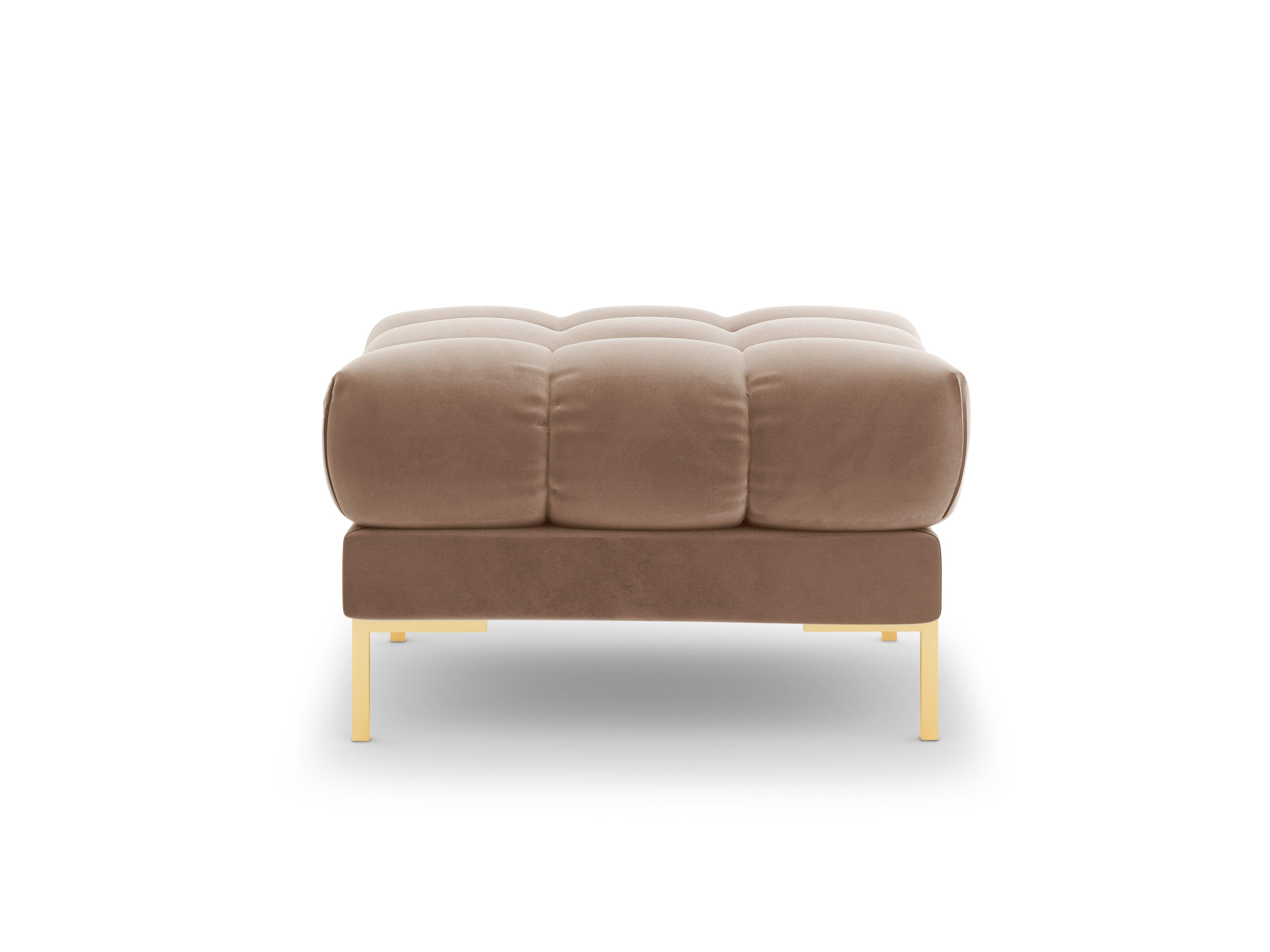 Pouffe velvet BALI beige with gold base - Eye on Design