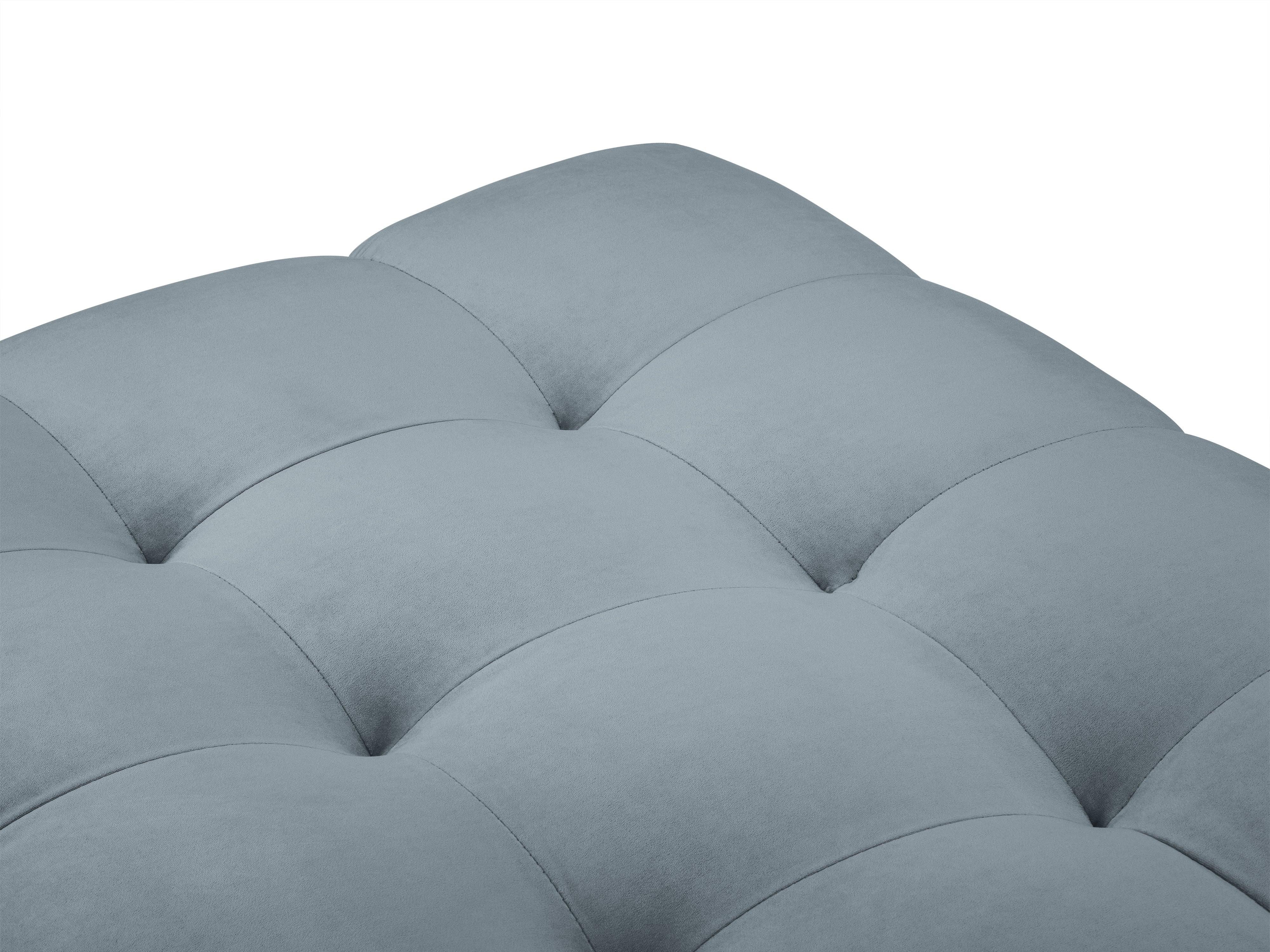 Pouffe velvet BALI light blue with black base - Eye on Design