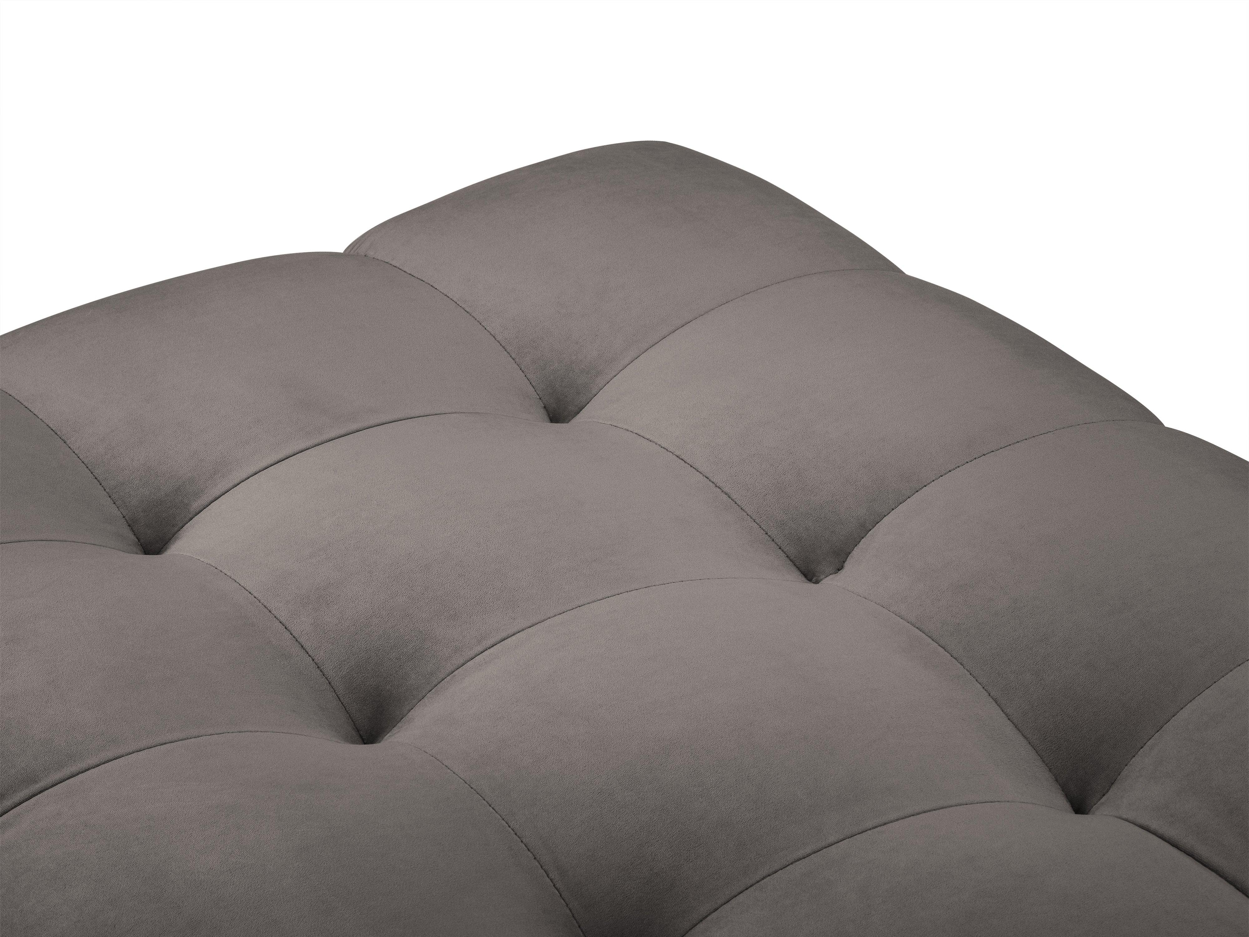 Pouffe velvet BALI light grey with black base - Eye on Design