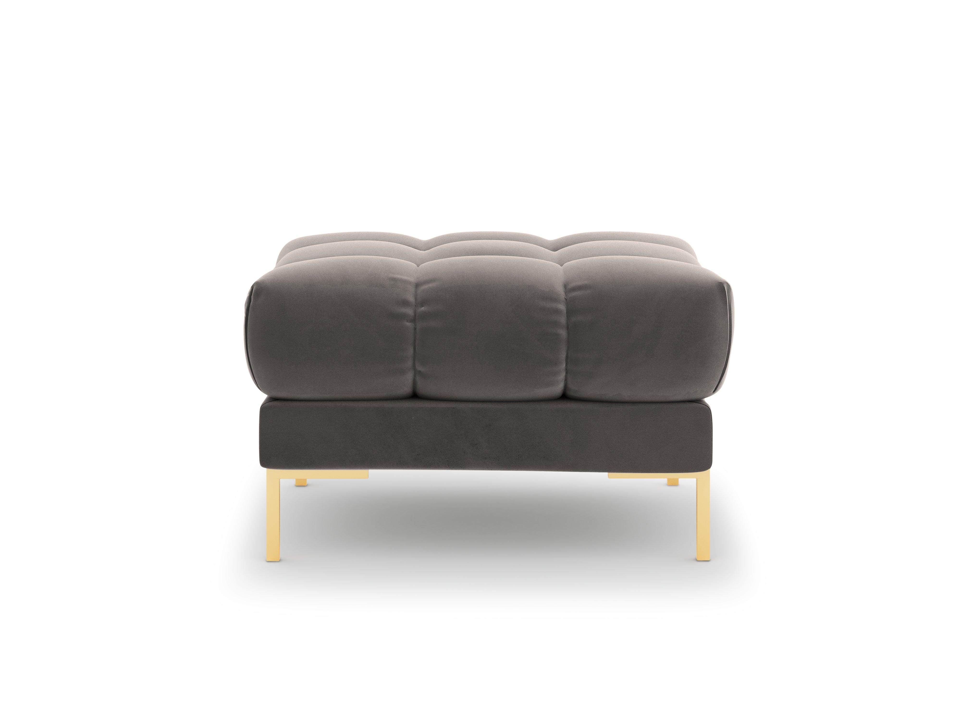 Pouffe velvet BALI light grey with gold base - Eye on Design