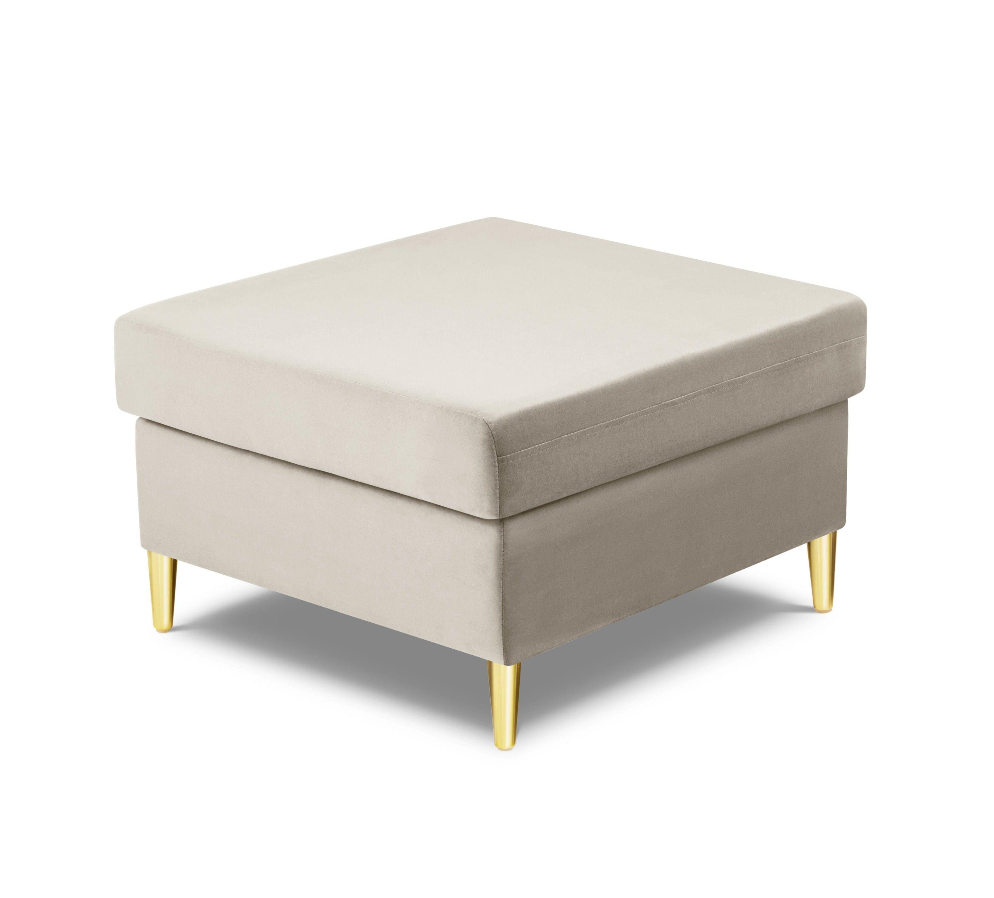 Pouffe velvet KYOTO beige with golden base - Eye on Design