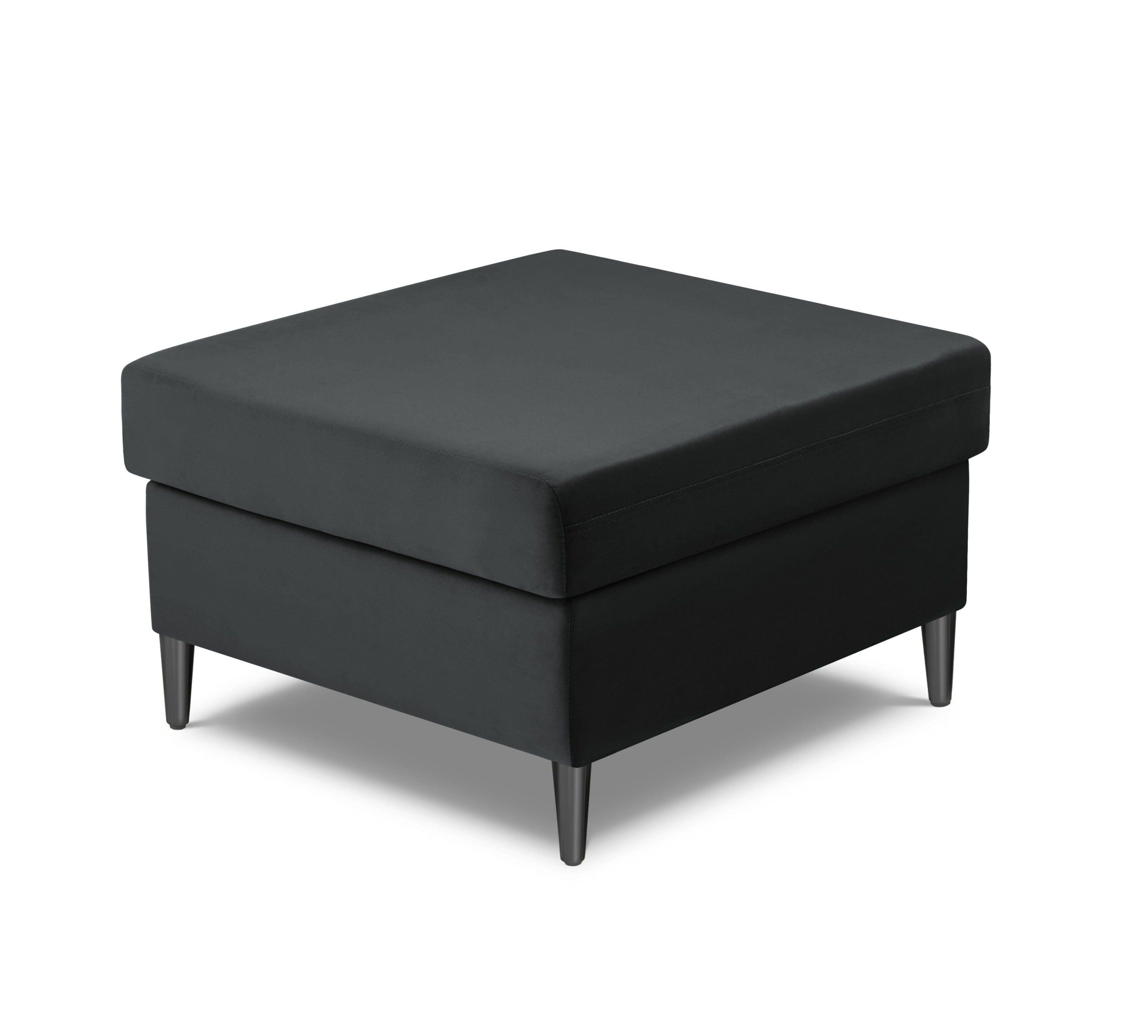 Pouffe velvet KYOTO dark grey with black base - Eye on Design