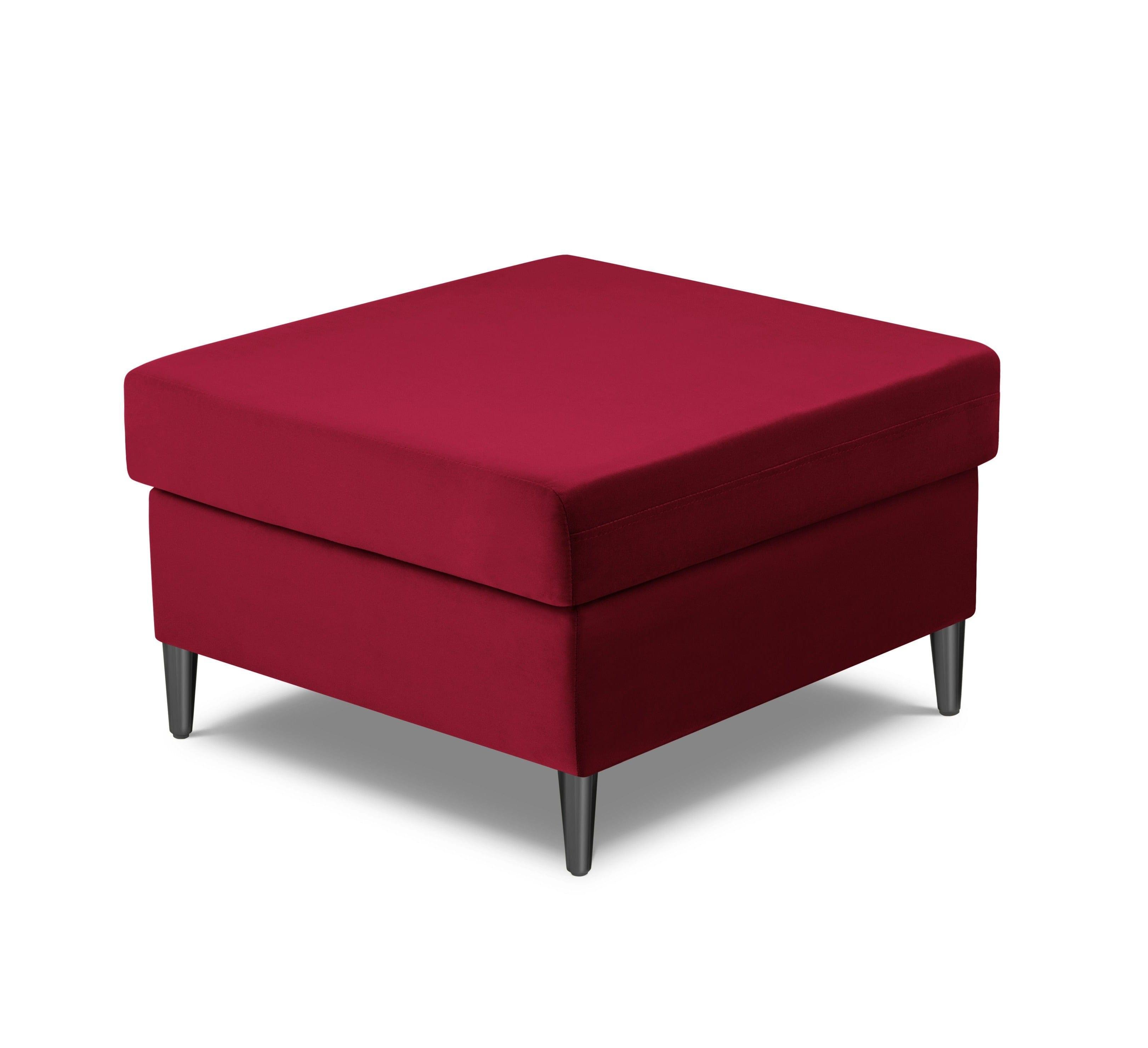 Pouffe velvet KYOTO red with black base - Eye on Design