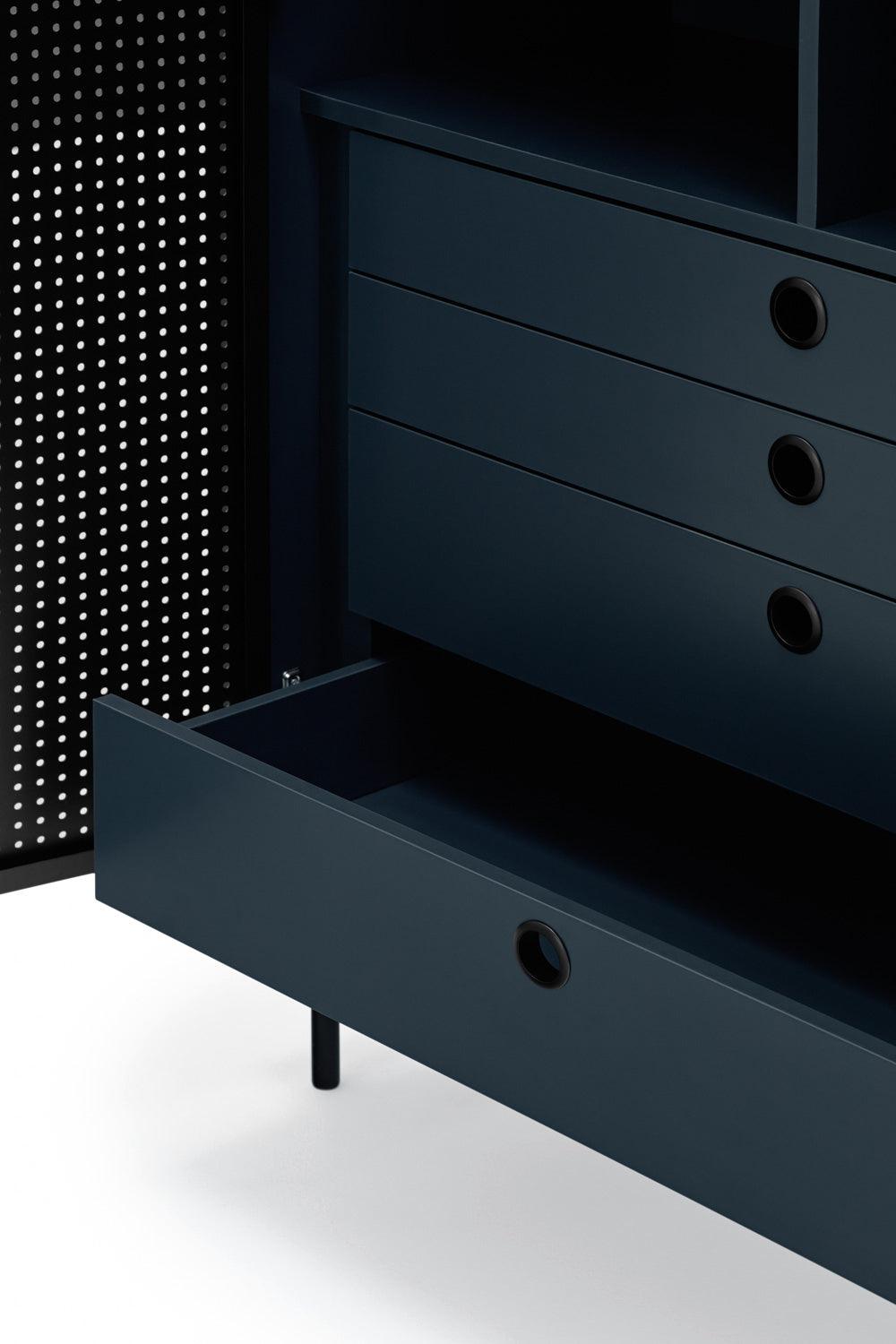 PUNTO high chest of drawers dark blue - Eye on Design