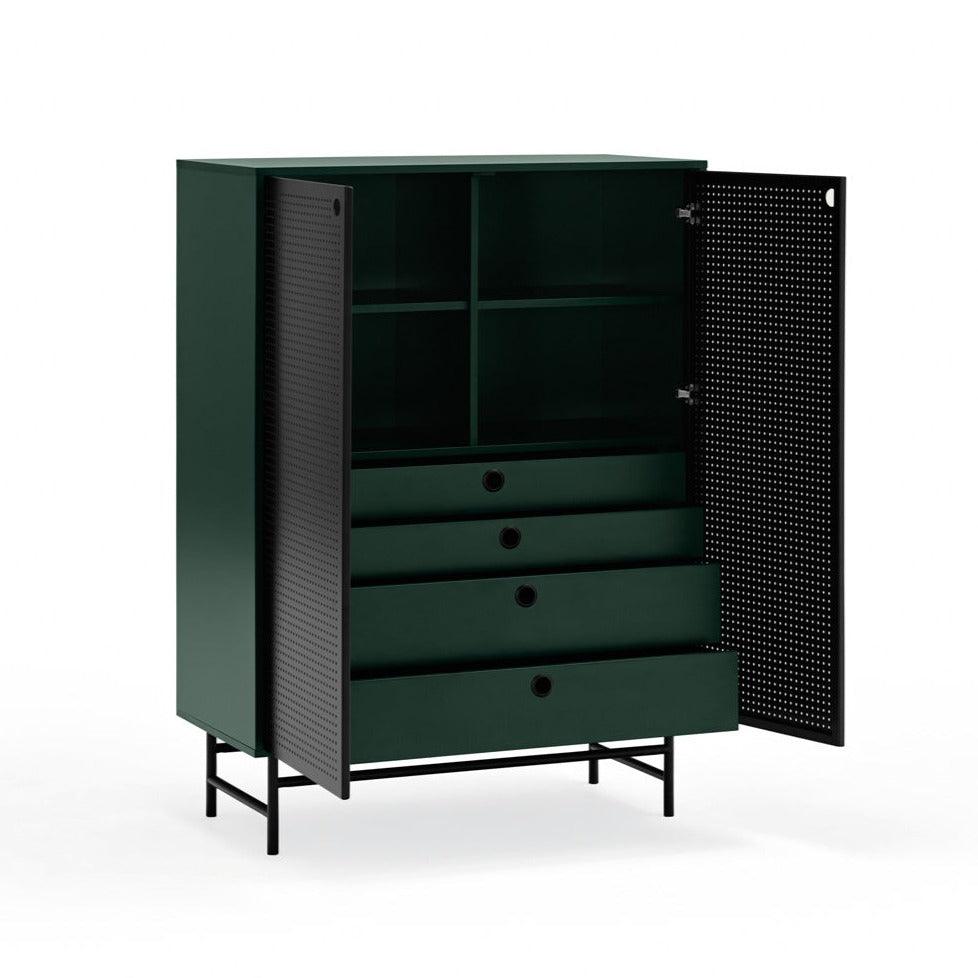 PUNTO high chest of drawers dark green - Eye on Design