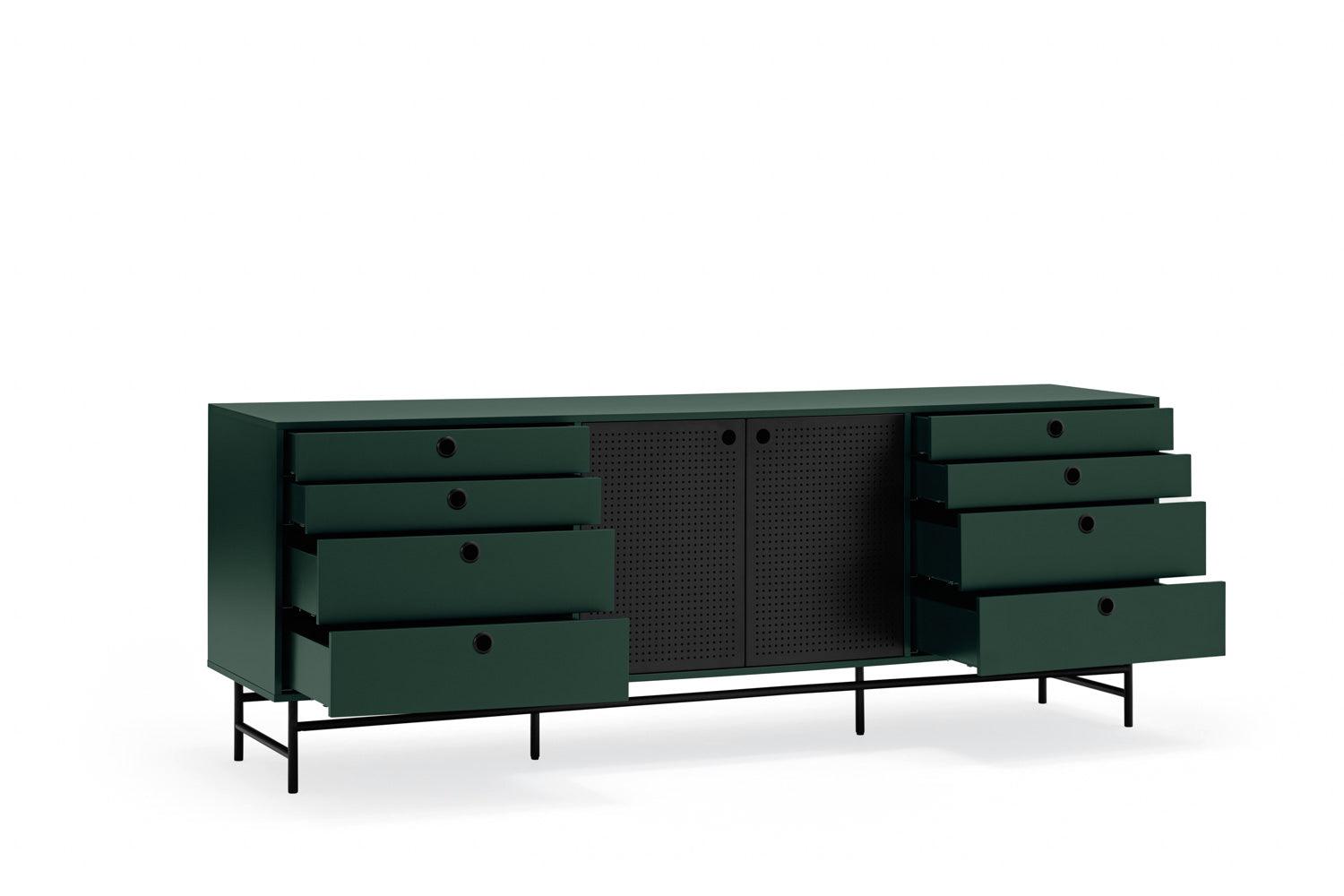 PUNTO low chest of drawers dark green - Eye on Design