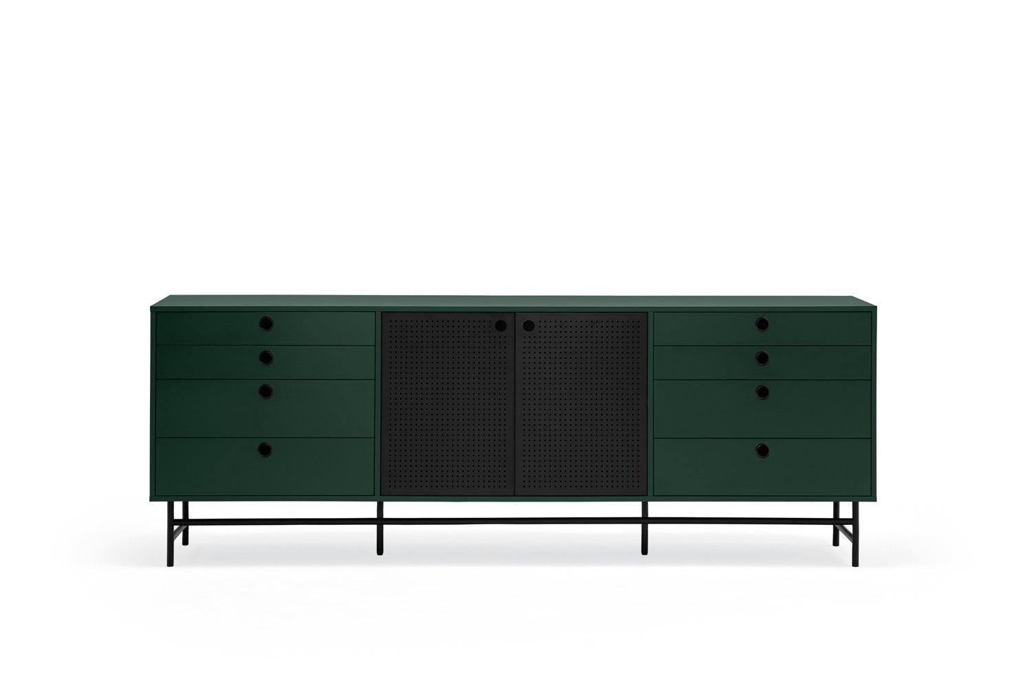 PUNTO low chest of drawers dark green - Eye on Design