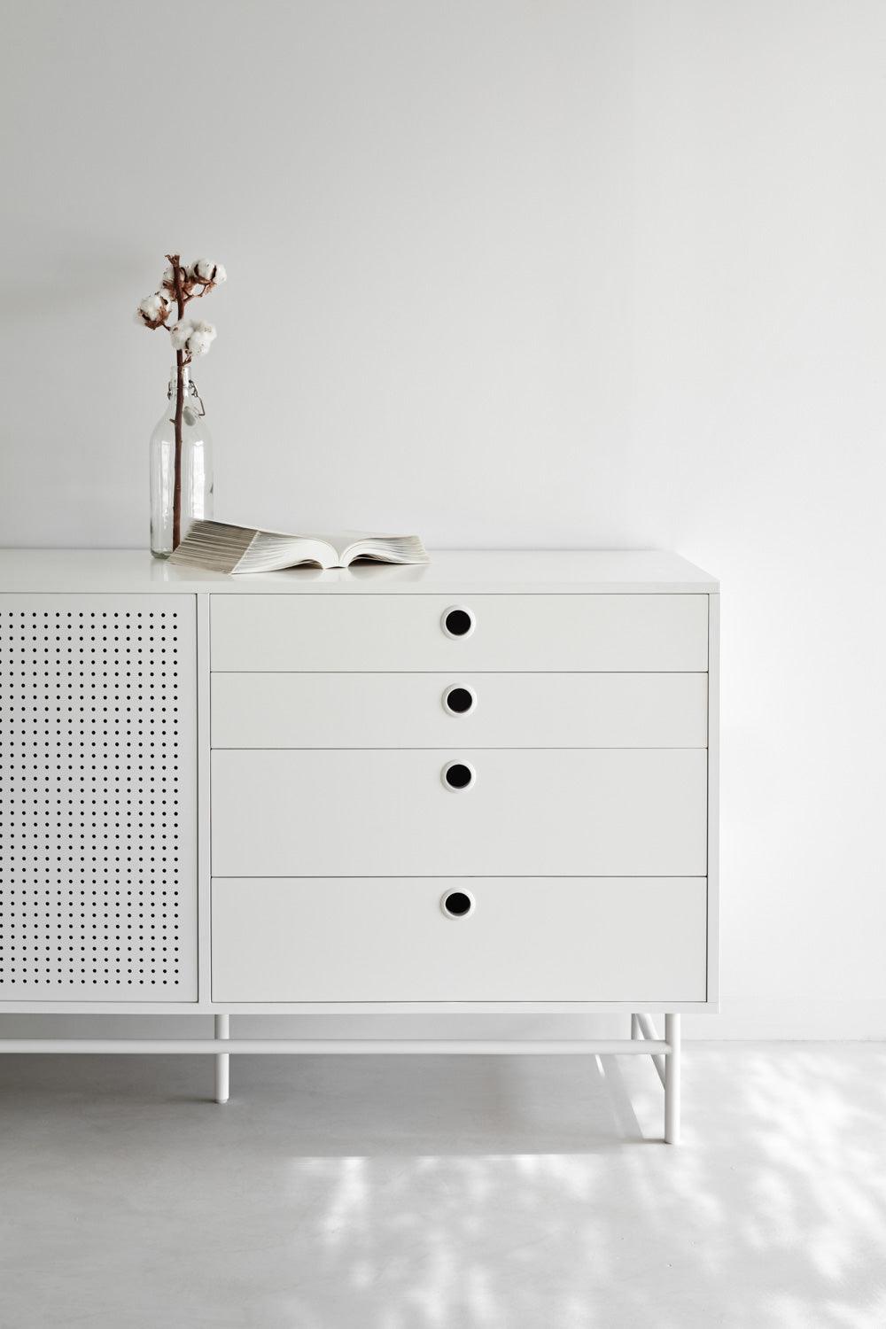 PUNTO low chest of drawers white - Eye on Design