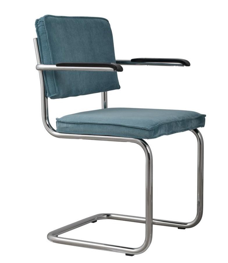 RIDGE RIB chair with armrests blue - Eye on Design