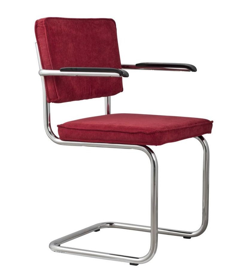 RIDGE RIB chair with armrests red - Eye on Design