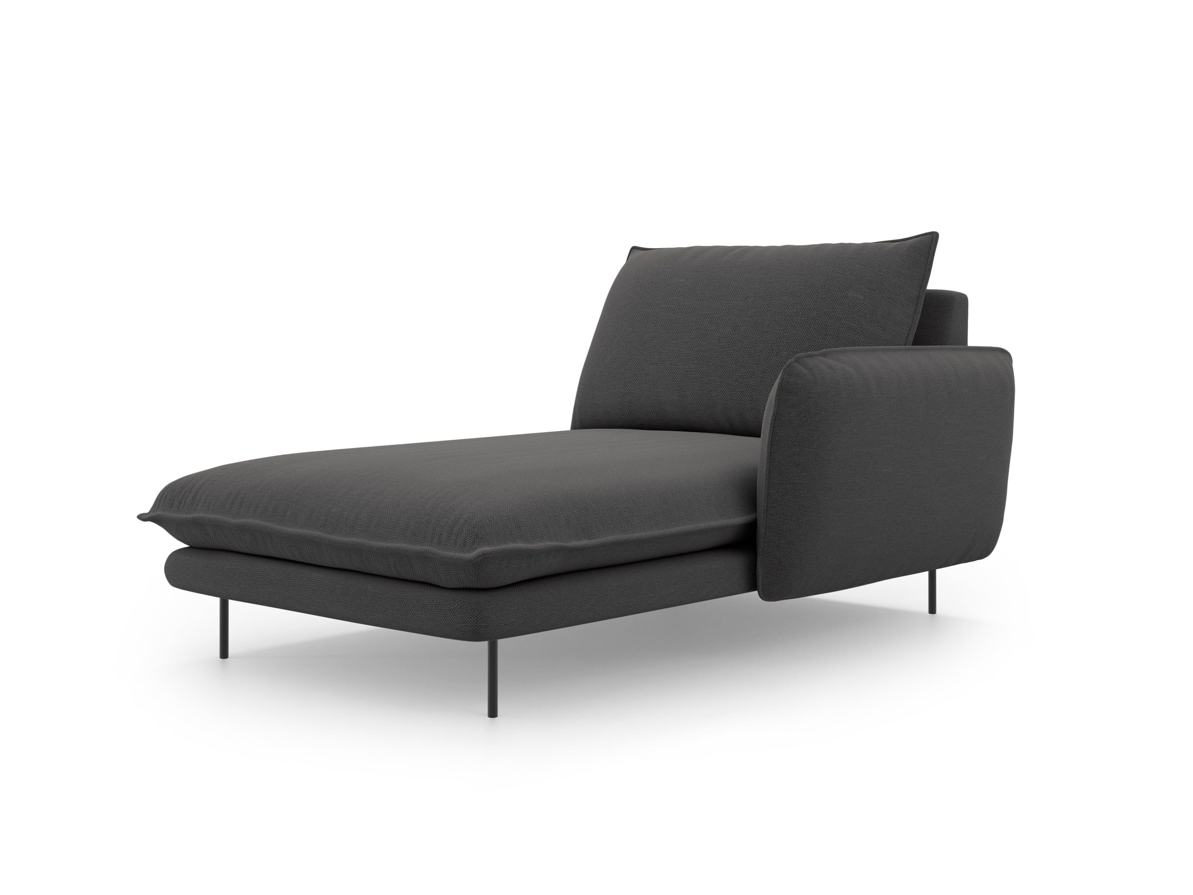 Right side chaise longue VIENNA dark grey with black base - Eye on Design