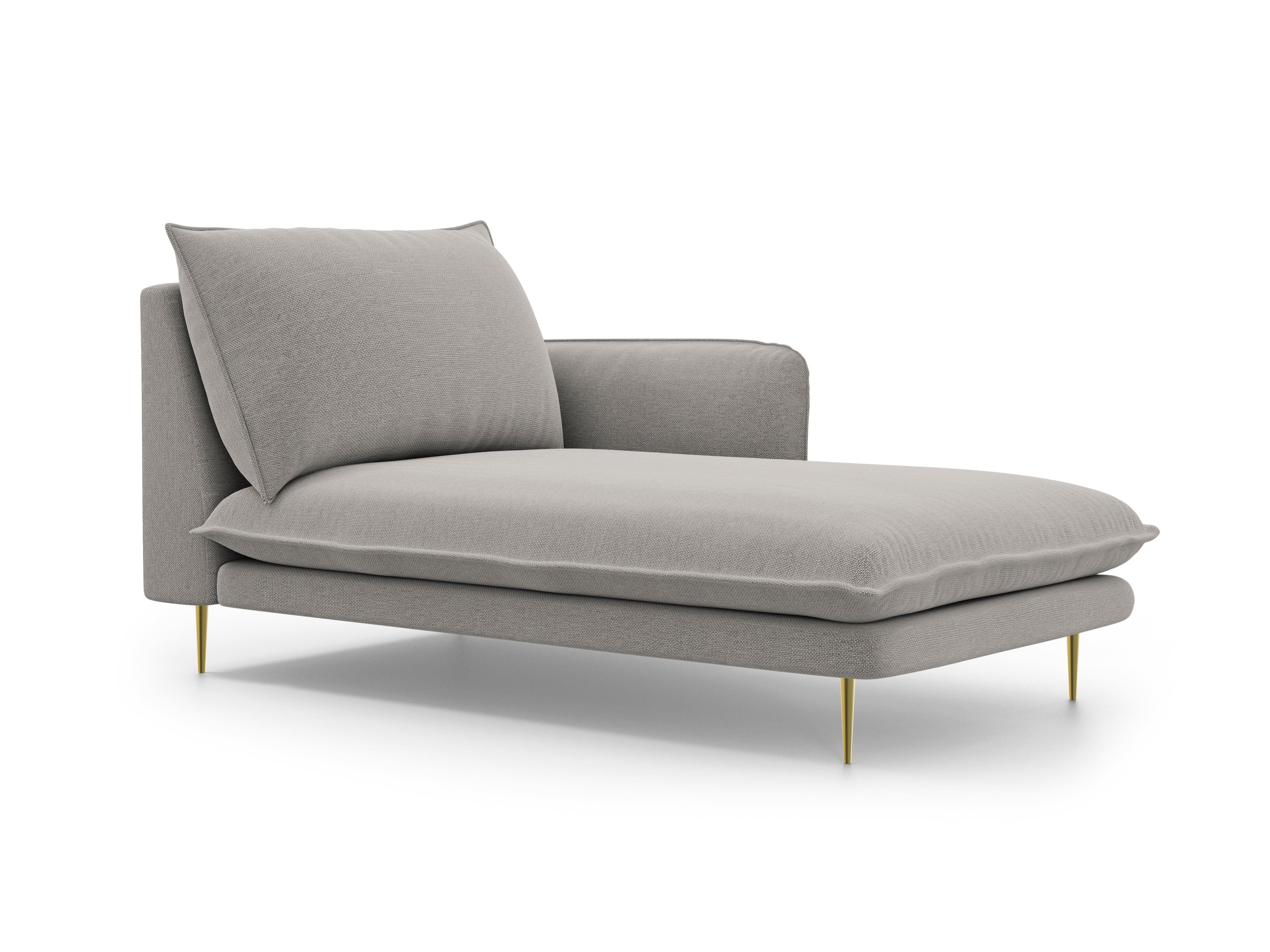 Right side chaise longue VIENNA light grey with gold base - Eye on Design