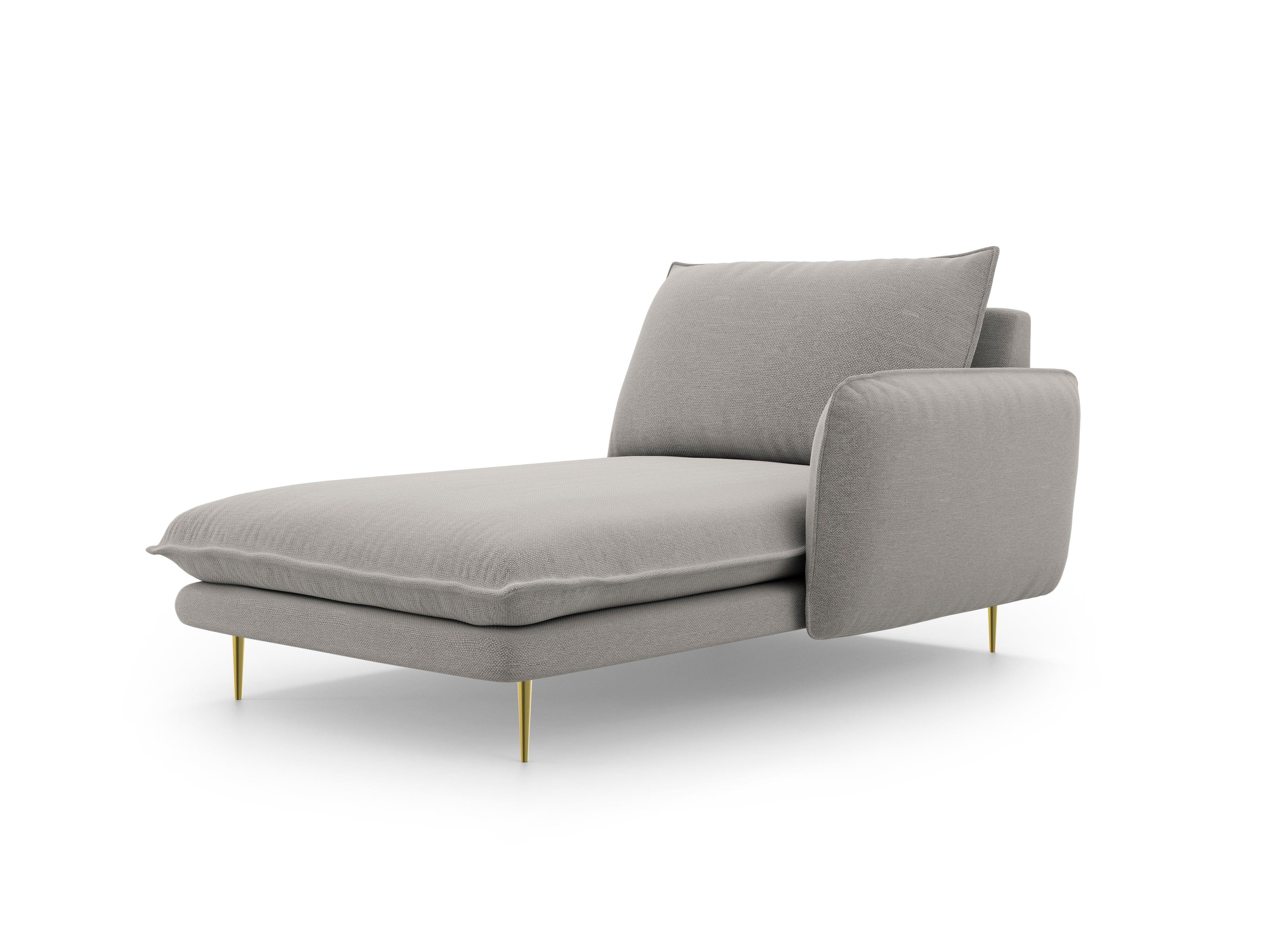 Right side chaise longue VIENNA light grey with gold base - Eye on Design