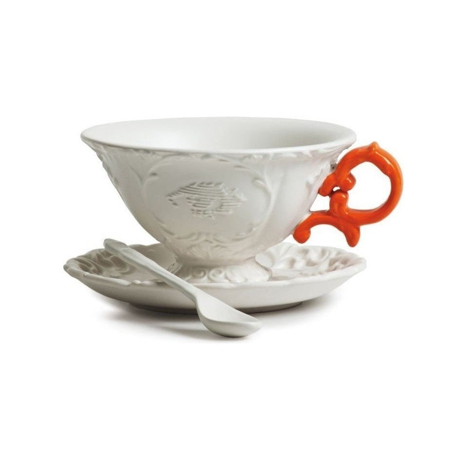 Cup with spoon and saucer I-WARES I-TEA orange