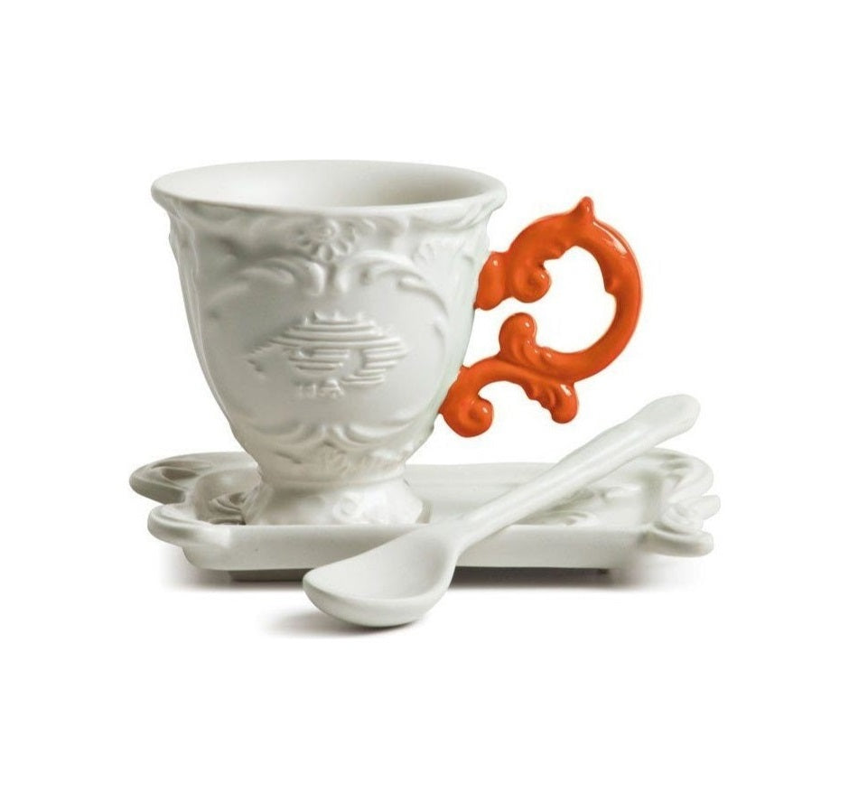Cup with spoon and saucer I-WARES I-COFFEE orange