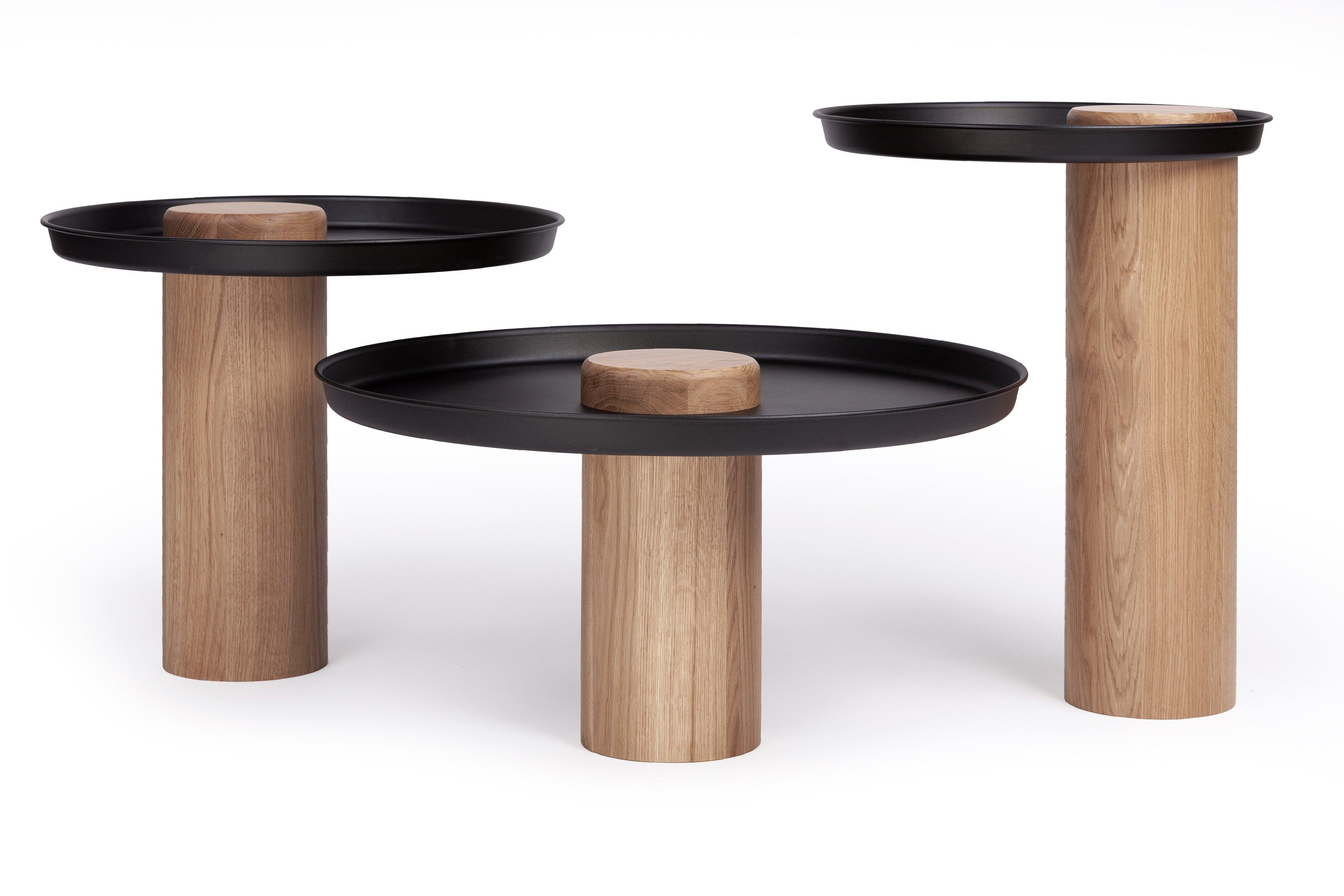 SKIEN #2 table natural oak with black top - Eye on Design