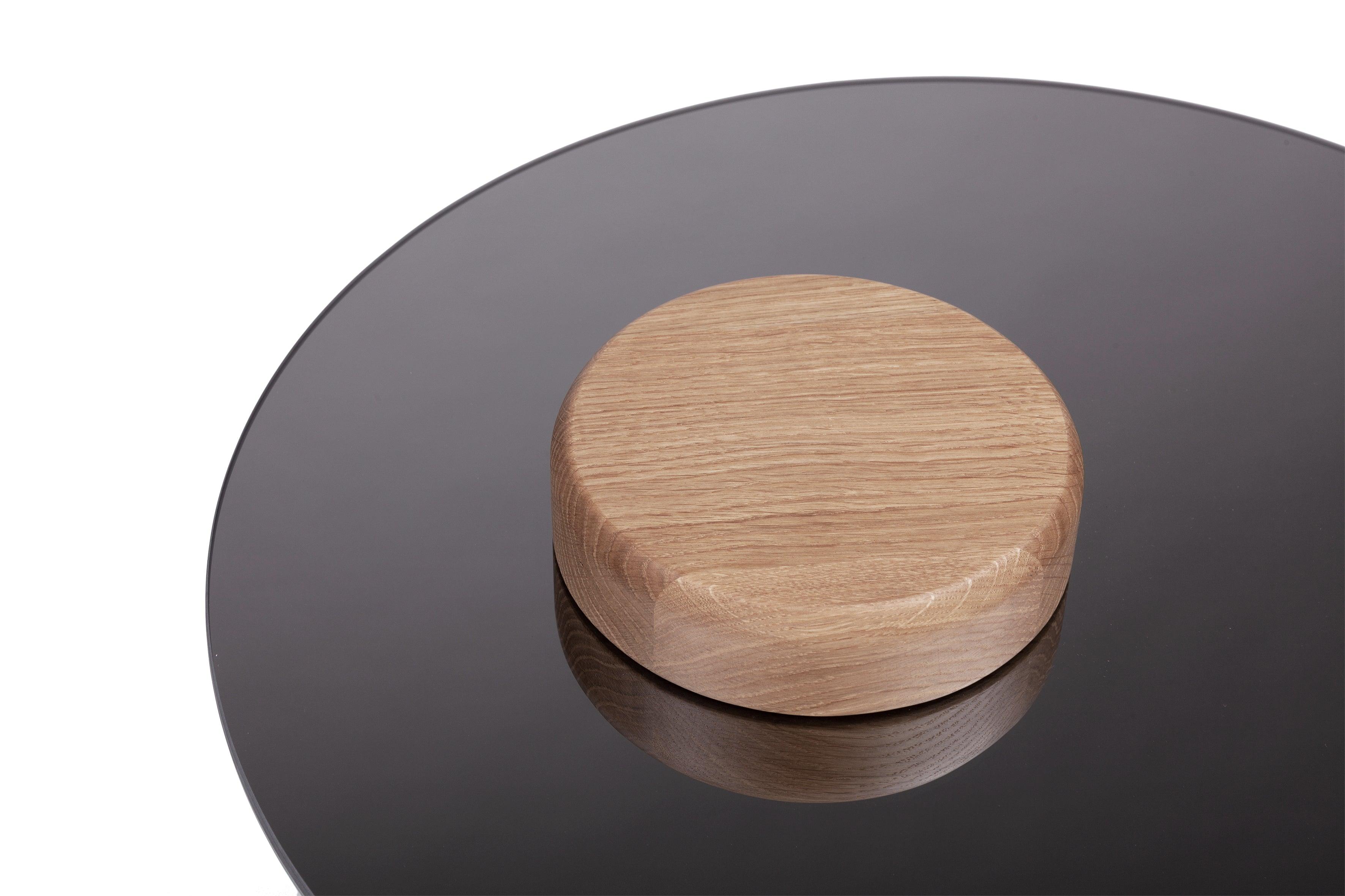 SKIEN #2 table natural oak with mirror top - Eye on Design