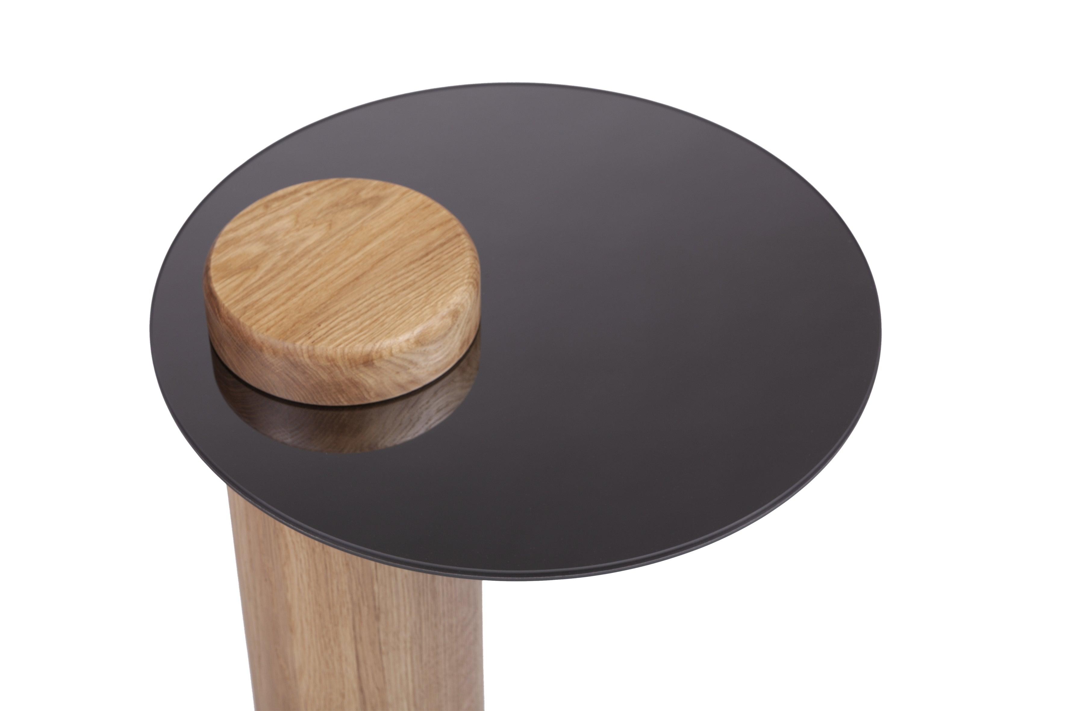 SKIEN table #1 natural oak with mirror top - Eye on Design