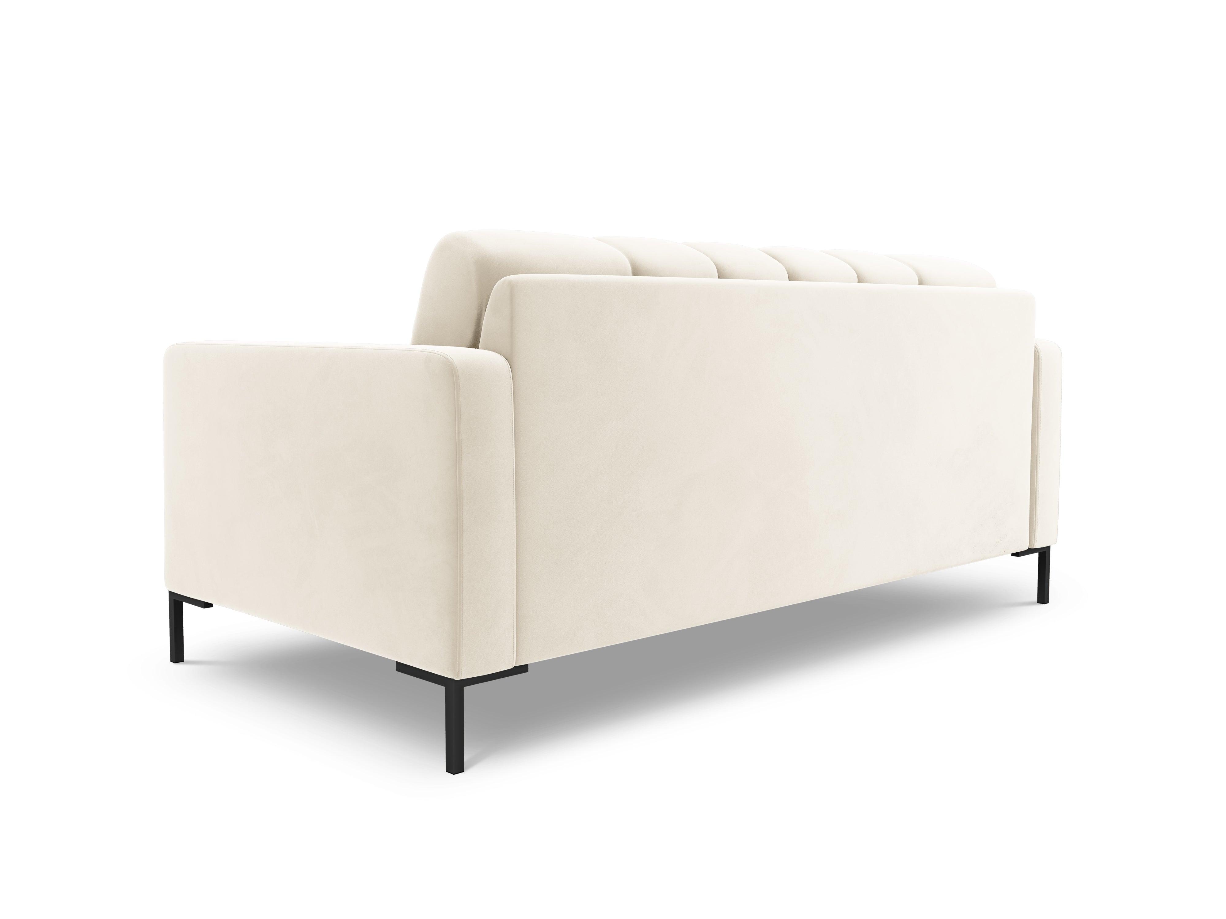 Sofa velvet 2-seater BALI light beige with black base - Eye on Design