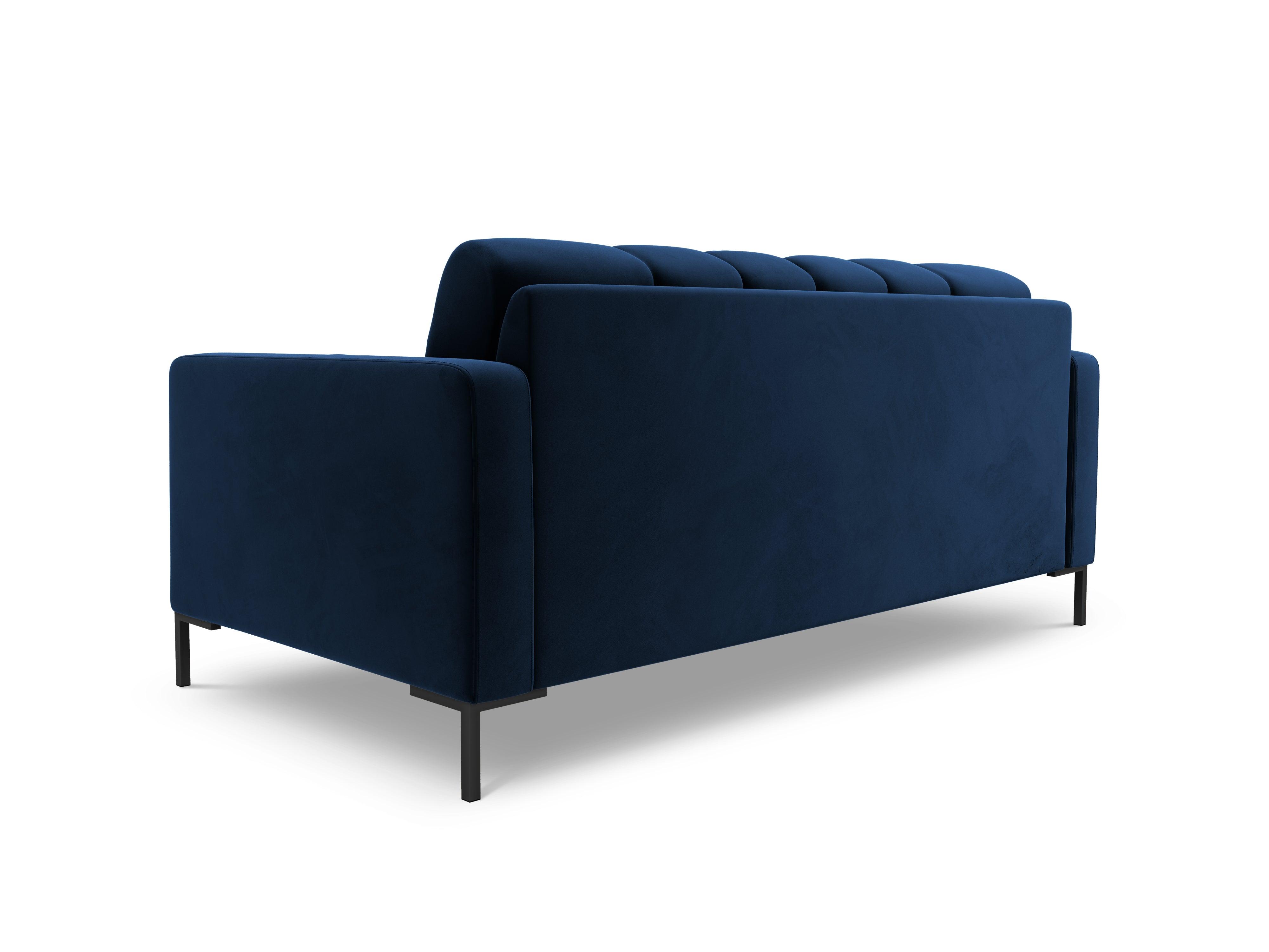 Sofa velvet 2-seater BALI royal blue with black base - Eye on Design