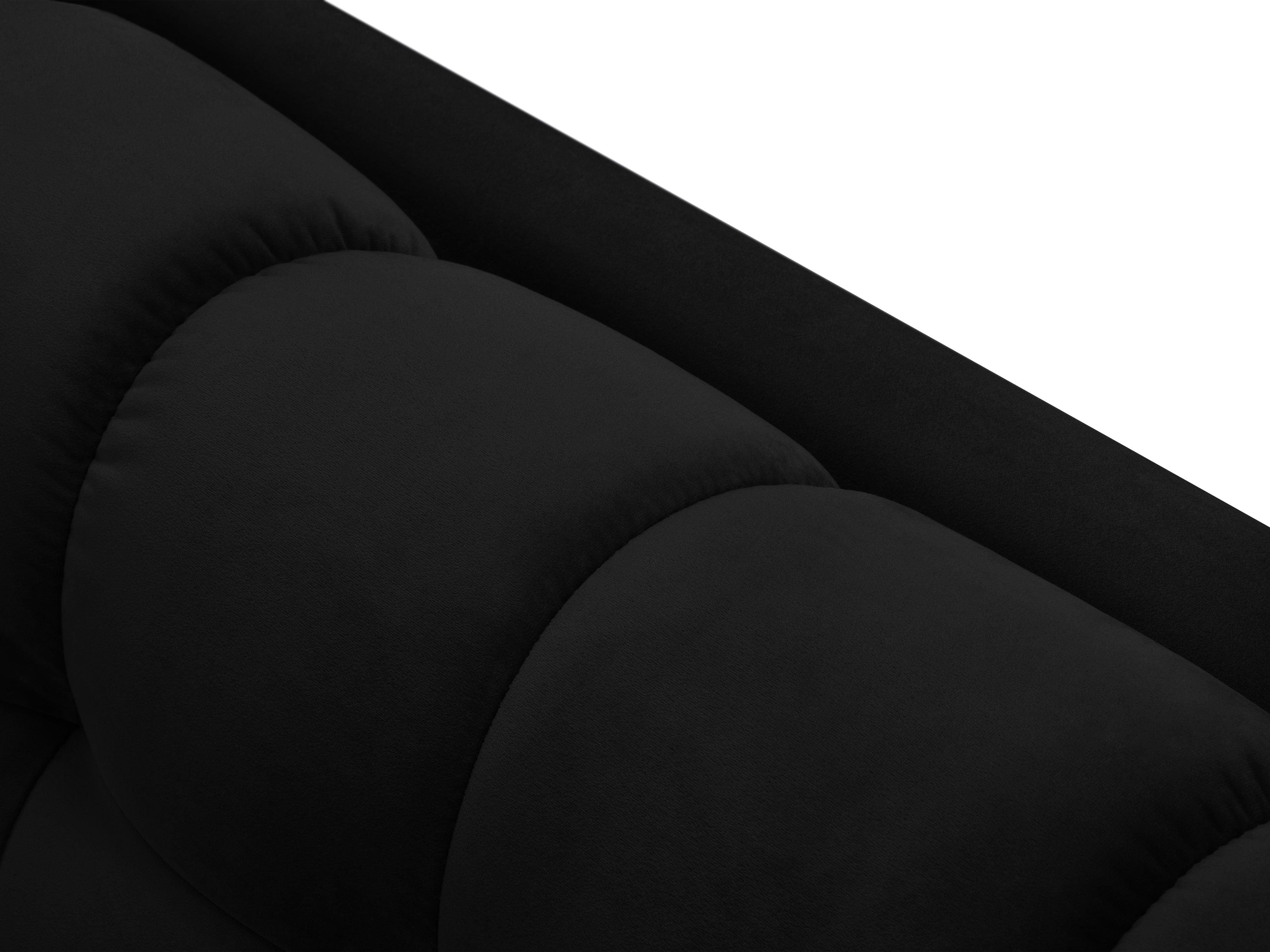 Sofa velvet 3-seater BALI black with black base - Eye on Design