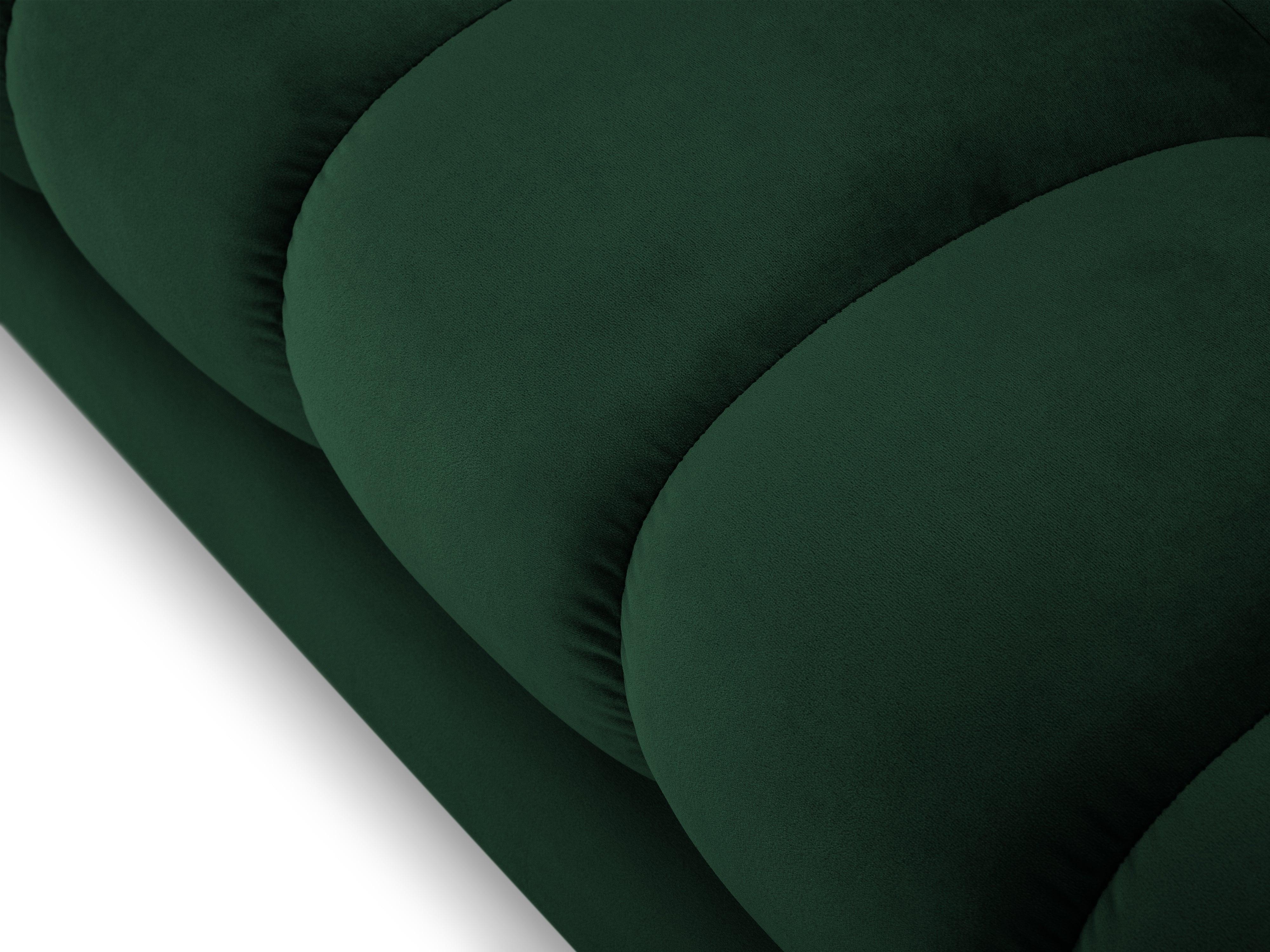 Sofa velvet 3-seater BALI bottle green with black base - Eye on Design