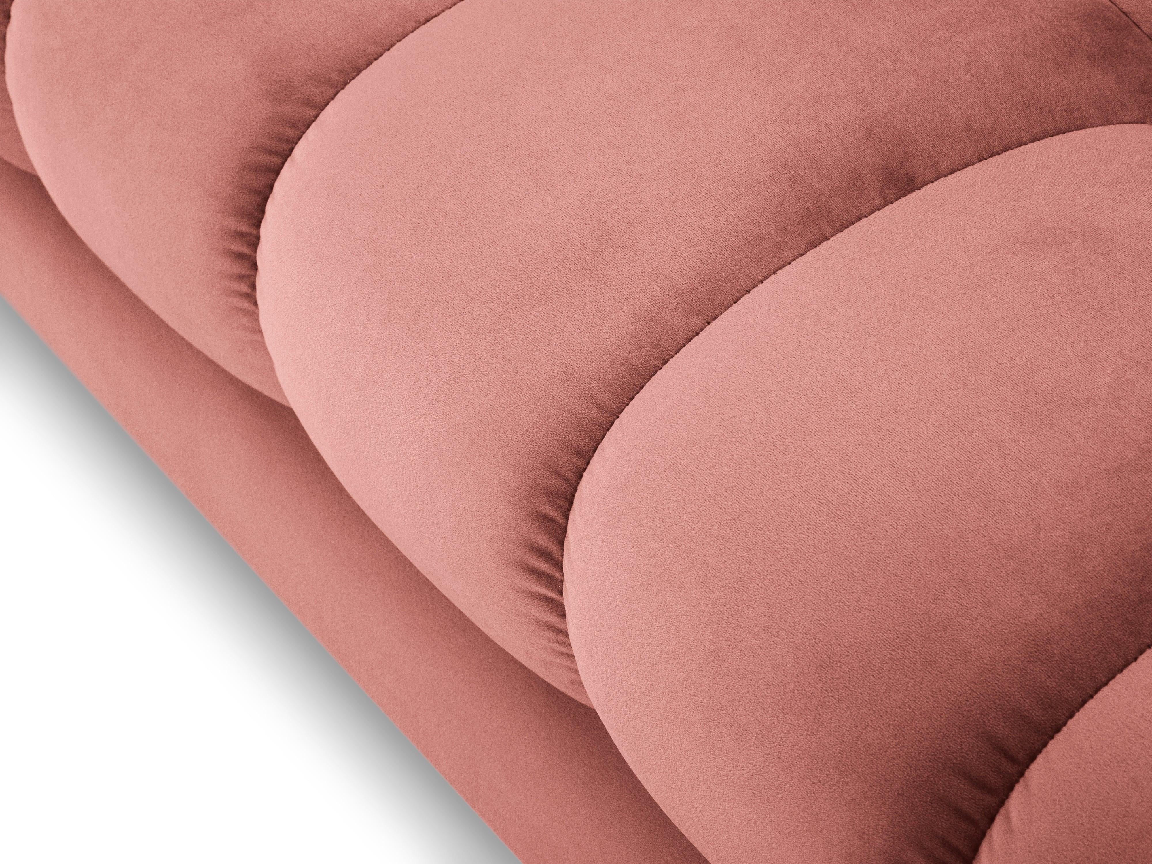 Sofa velvet 4-seater BALI pink with gold base - Eye on Design