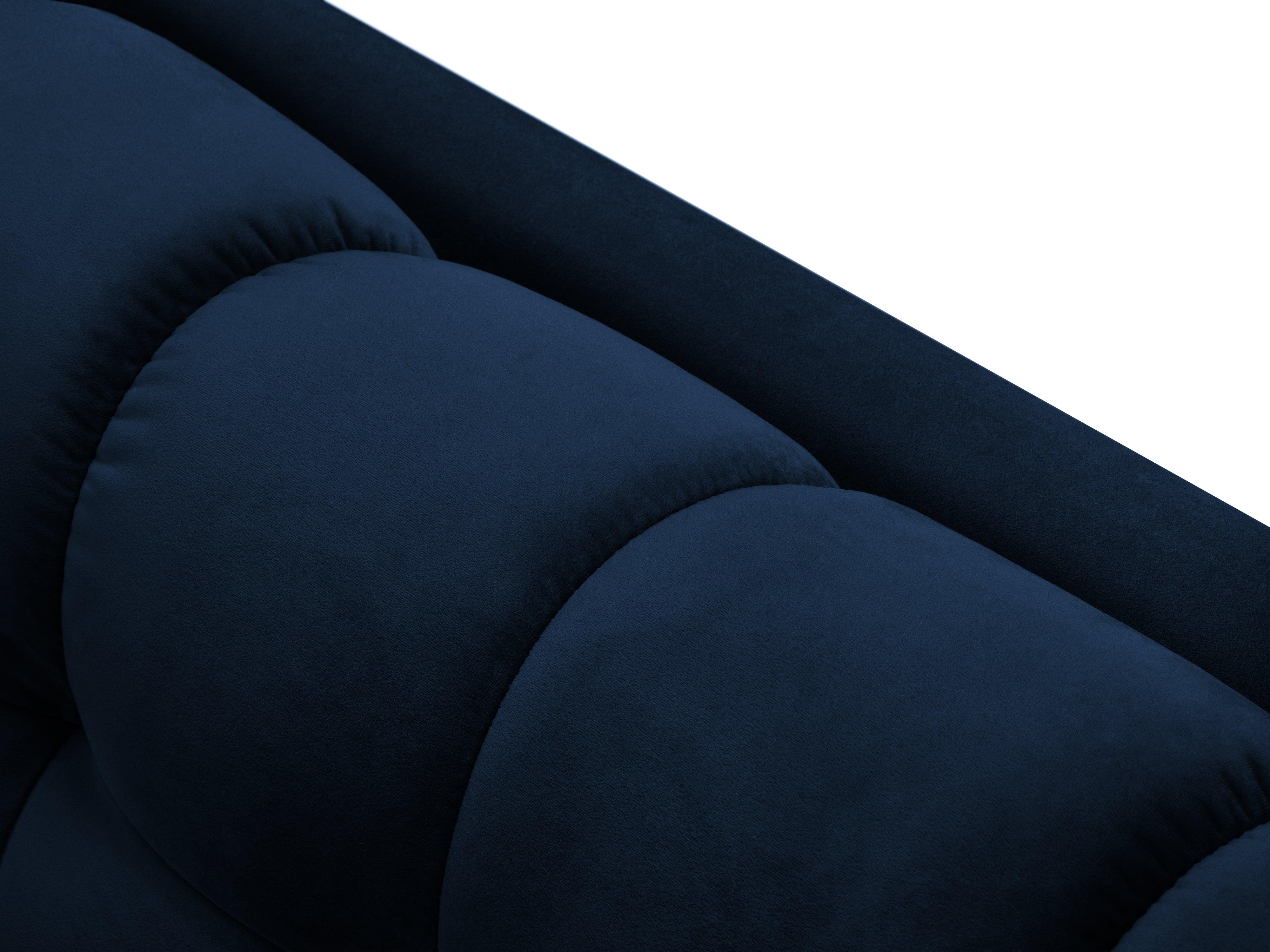 Sofa velvet 4-seater BALI royal blue with black base - Eye on Design