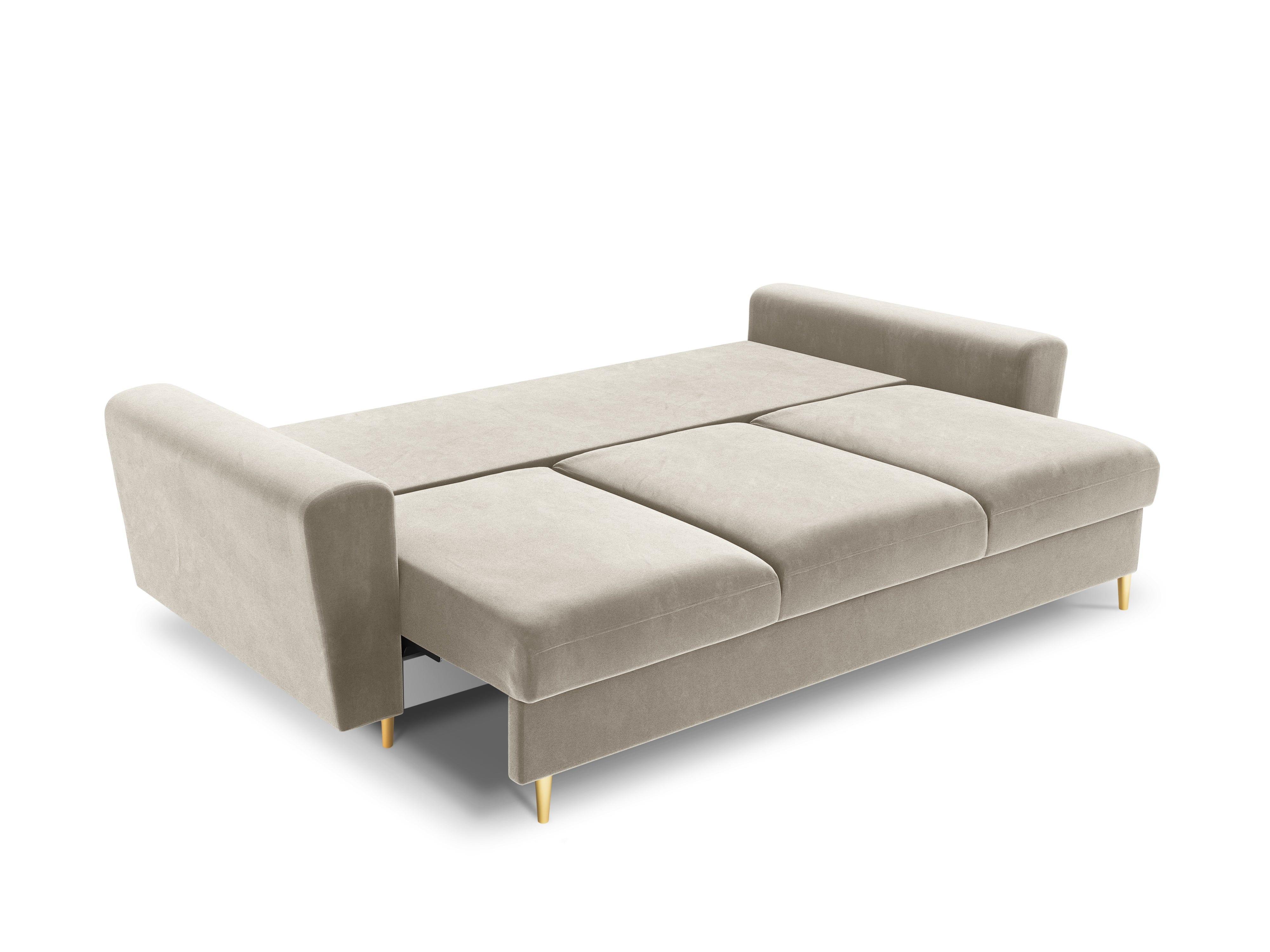 Sofa with sleeping function KYOTO beige with golden base - Eye on Design