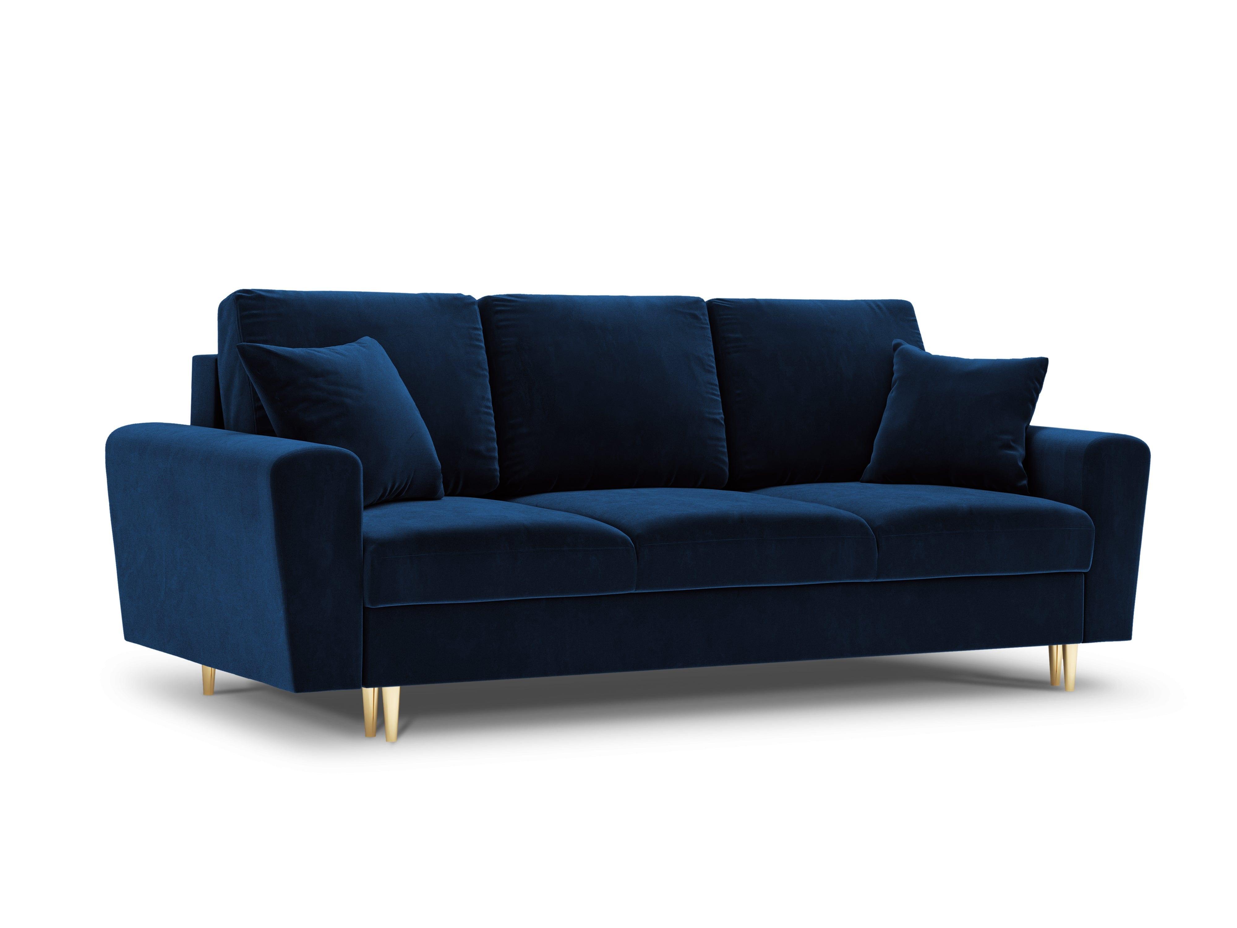 Sofa with sleeping function KYOTO blue with golden base - Eye on Design