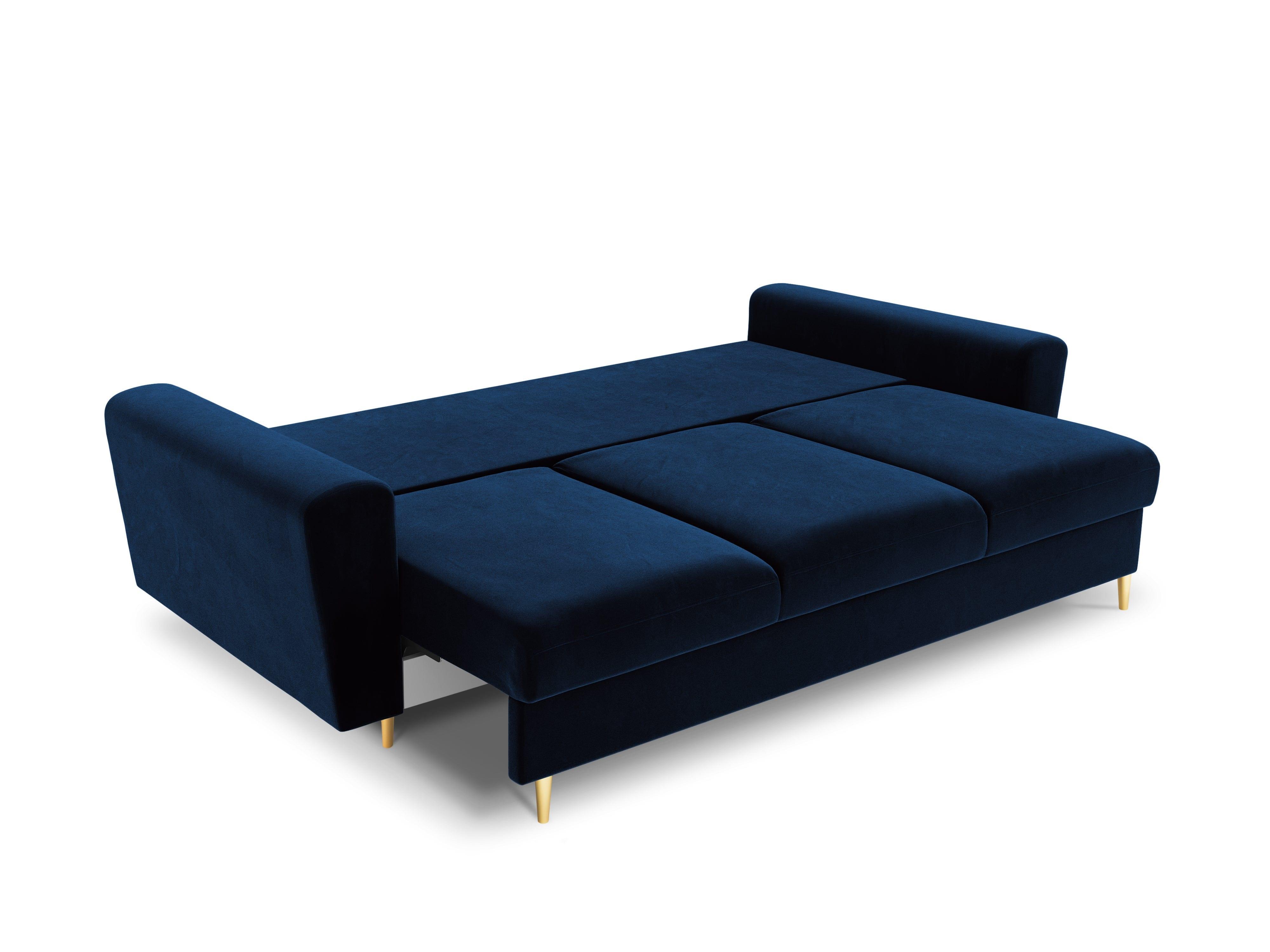 Sofa with sleeping function KYOTO blue with golden base - Eye on Design