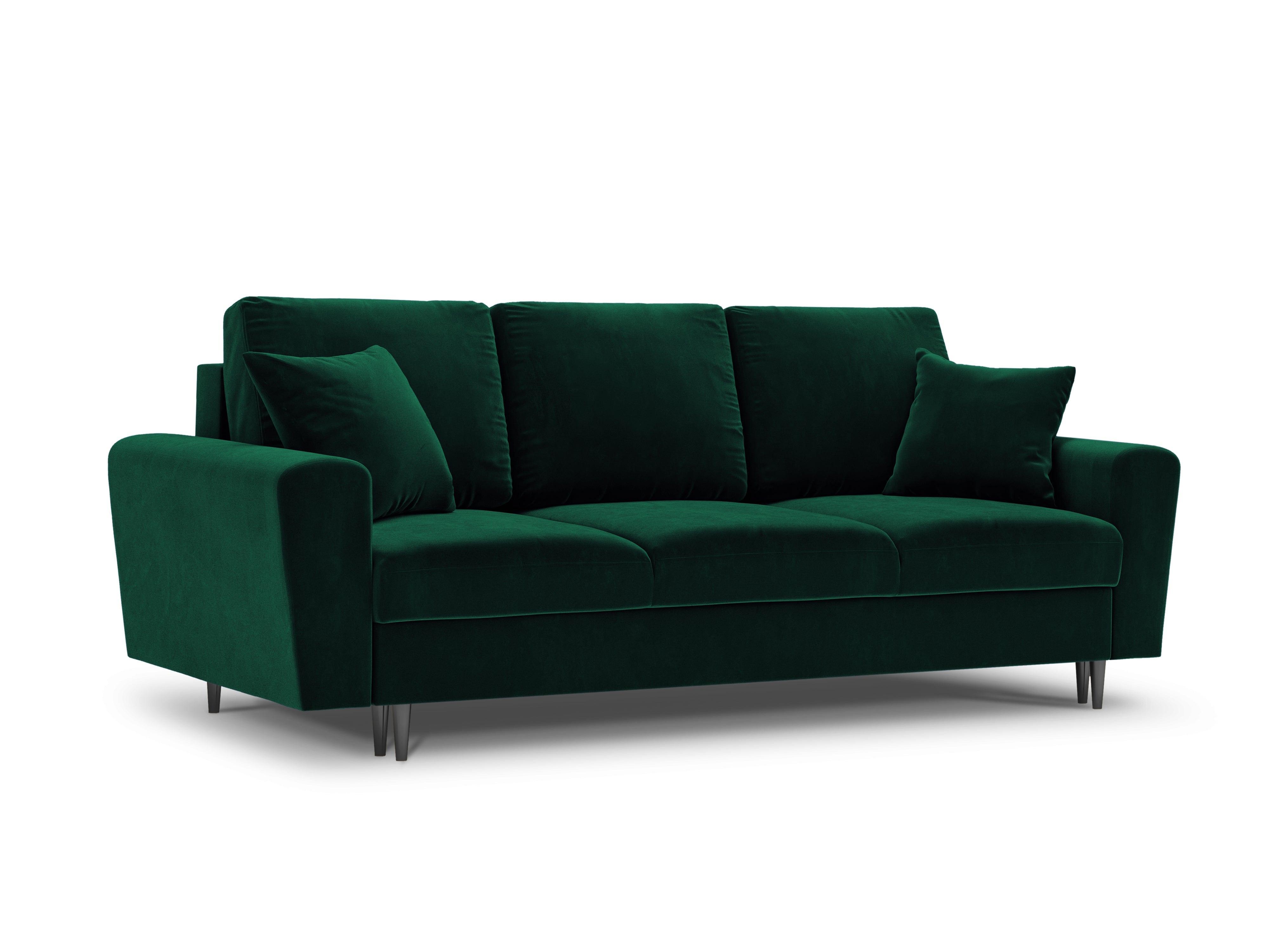 Sofa with sleeping function KYOTO bottle green with black base - Eye on Design