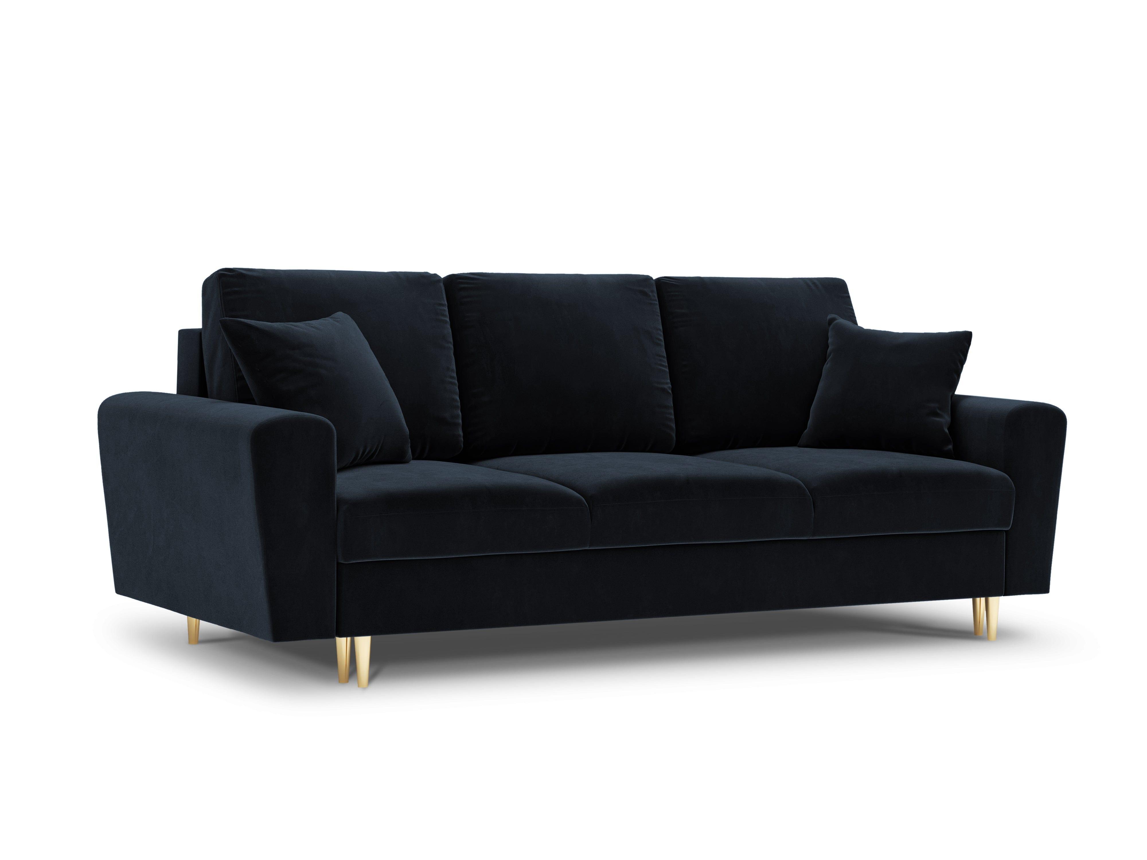 Sofa with sleeping function KYOTO dark blue with golden base - Eye on Design