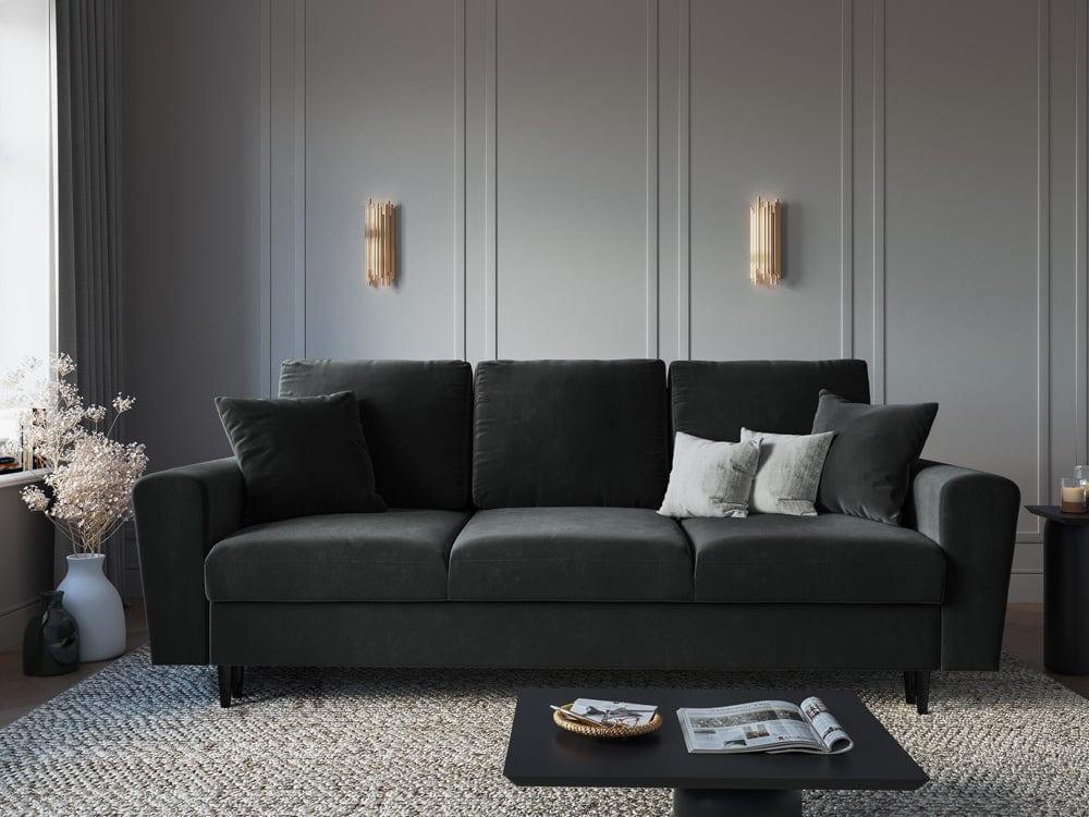 Sofa with sleeping function KYOTO dark grey with black base - Eye on Design