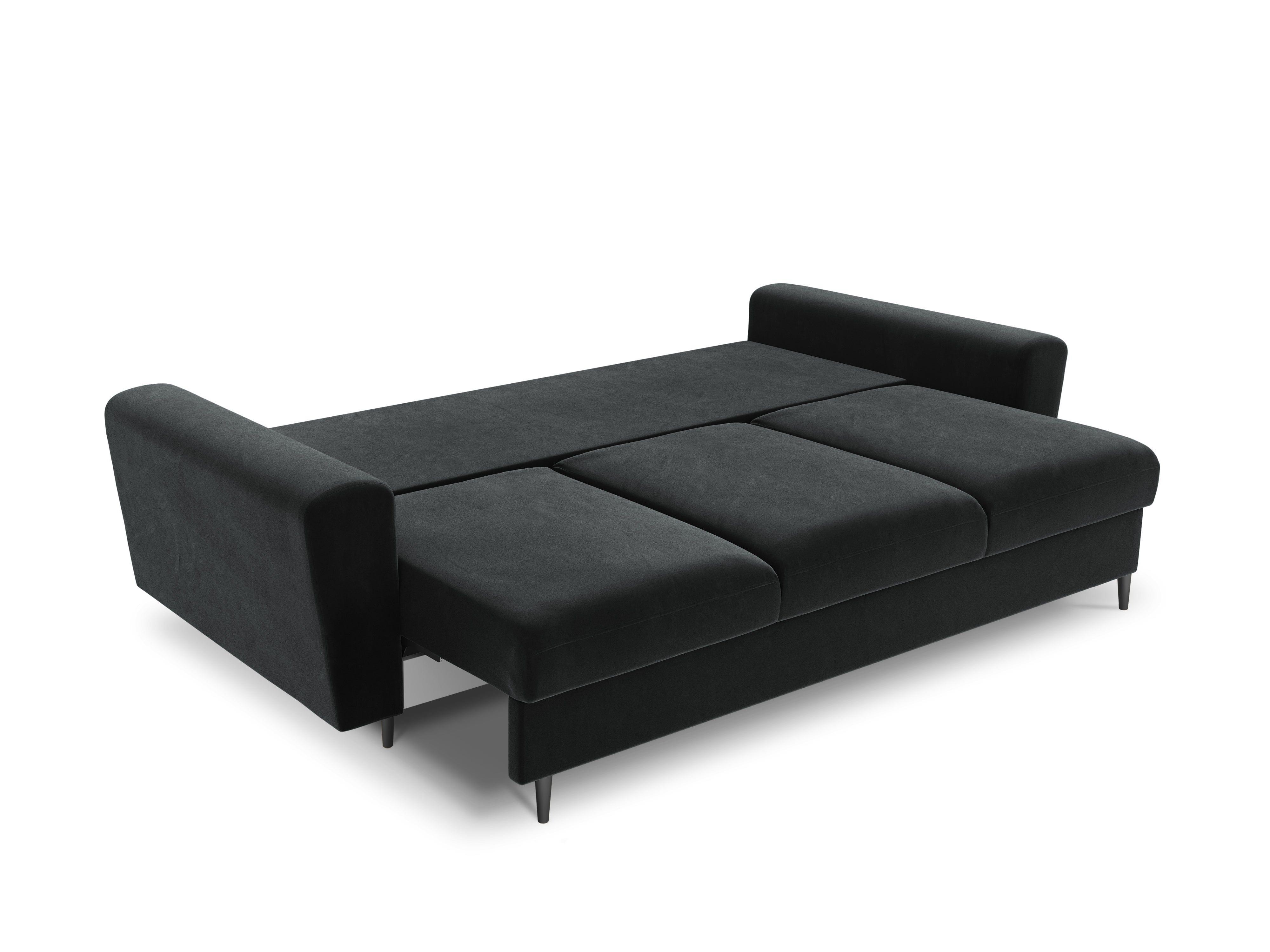 Sofa with sleeping function KYOTO dark grey with black base - Eye on Design