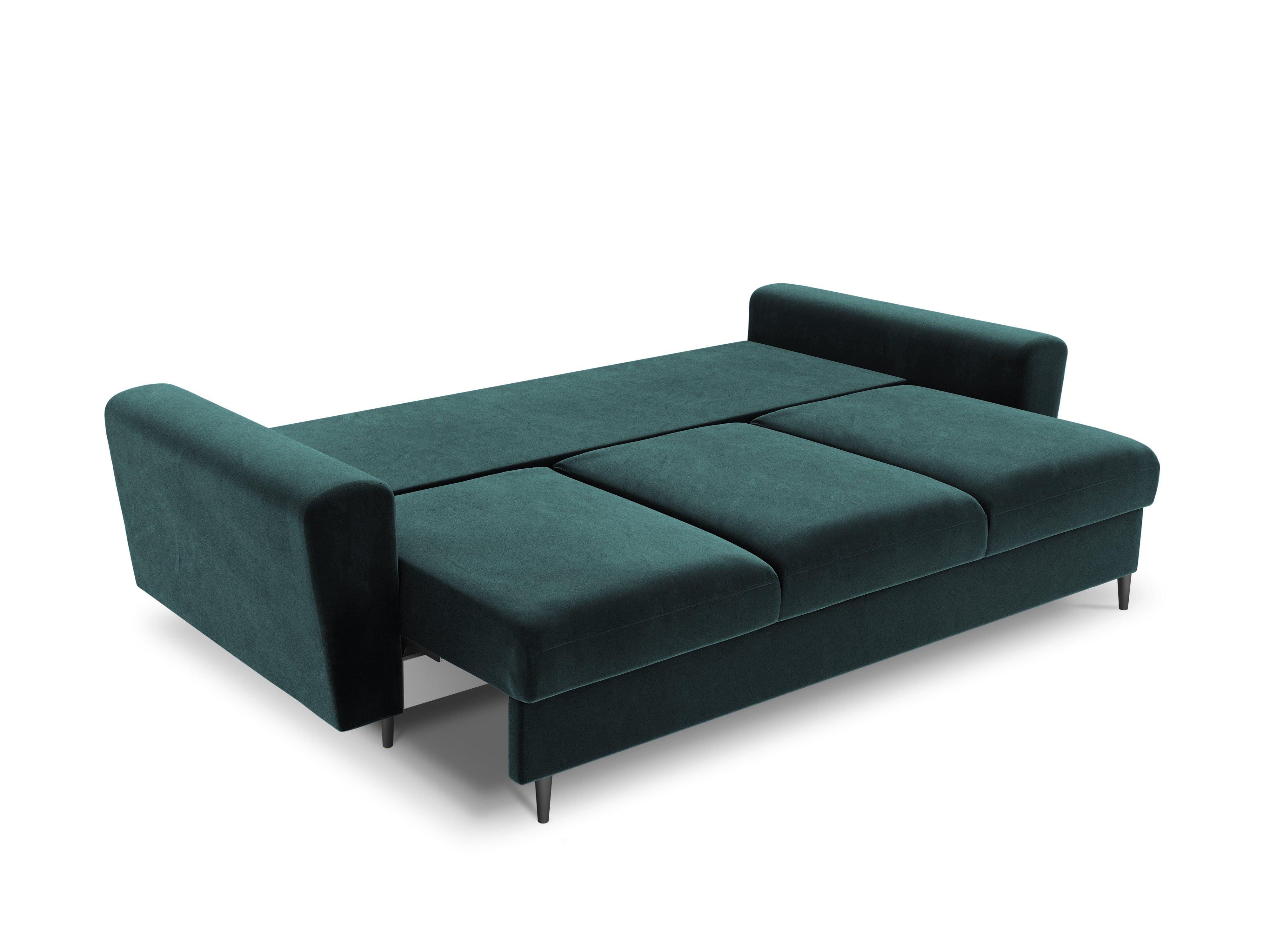 Sofa with sleeping function KYOTO petrol with black base - Eye on Design