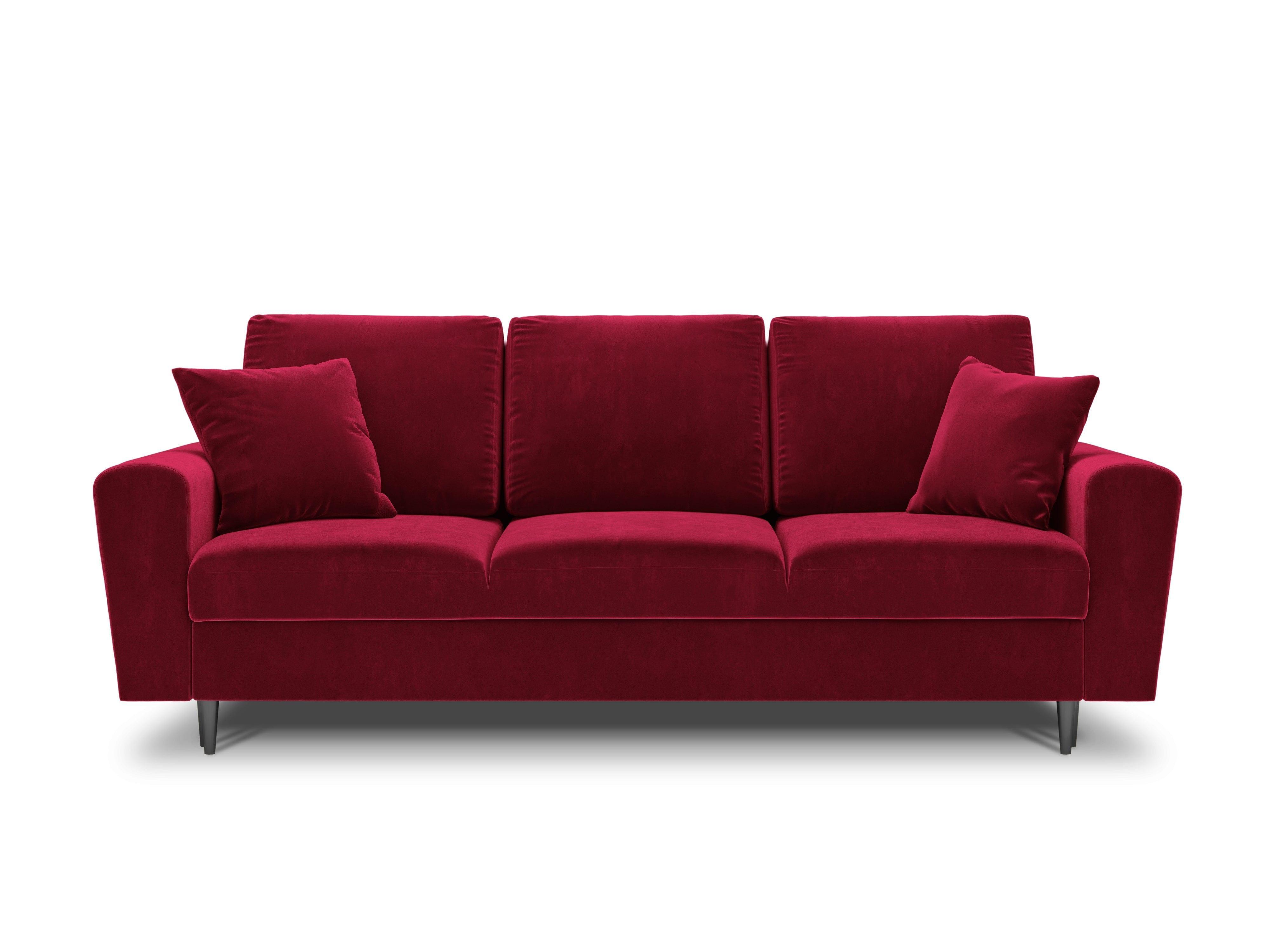 Sofa with sleeping function KYOTO red with black base - Eye on Design