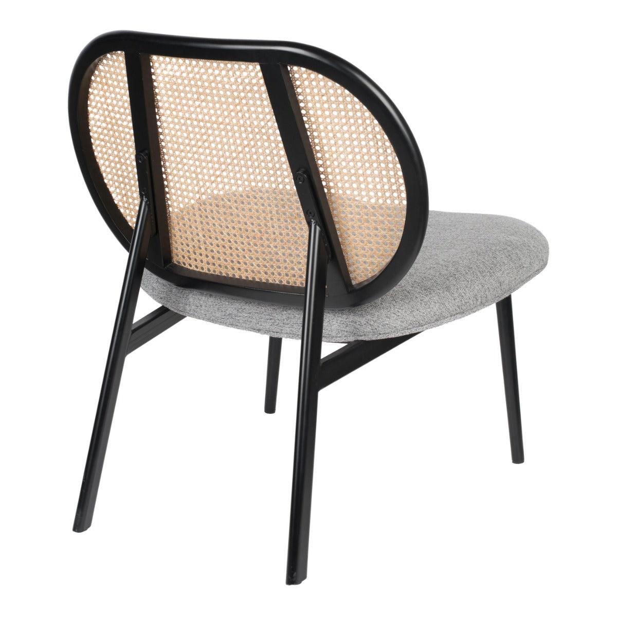 SPIKE armchair grey with rattan backrest, Zuiver, Eye on Design