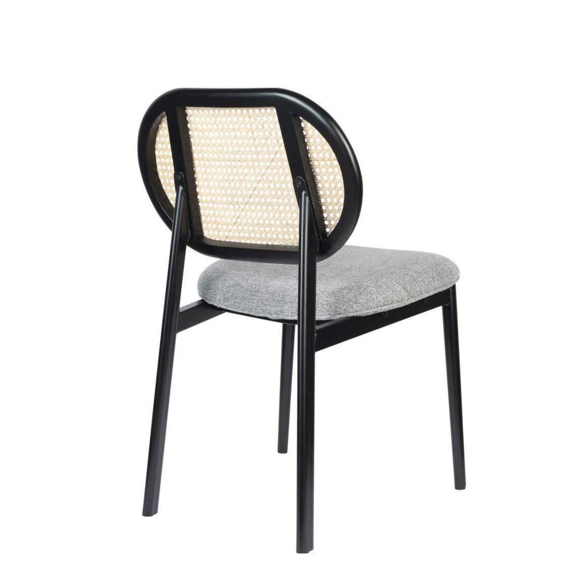 SPIKE chair grey with rattan backrest, Zuiver, Eye on Design