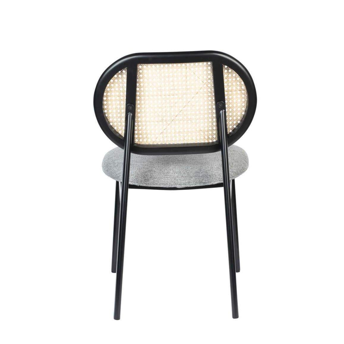 SPIKE chair grey with rattan backrest, Zuiver, Eye on Design