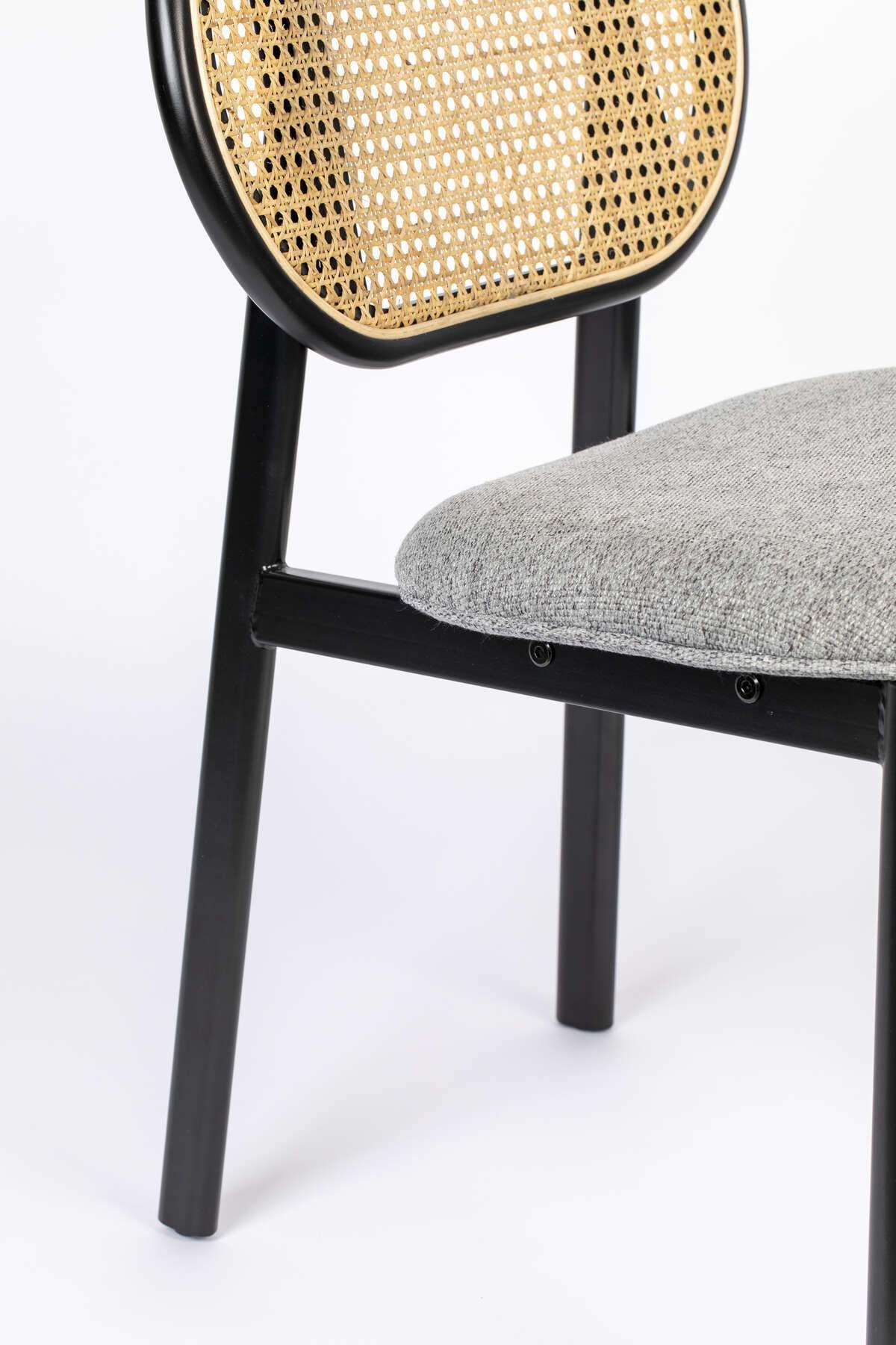 SPIKE chair grey with rattan backrest, Zuiver, Eye on Design