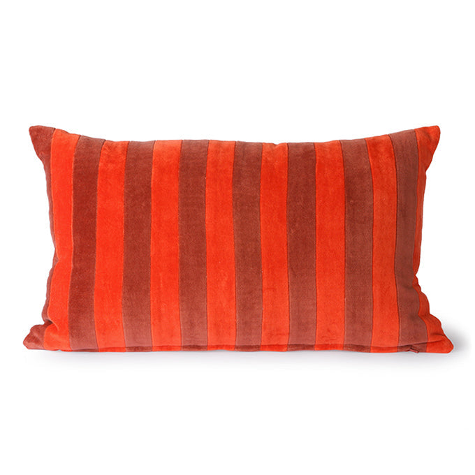 VELVET cushion in stripes red-maroon, HKliving, Eye on Design