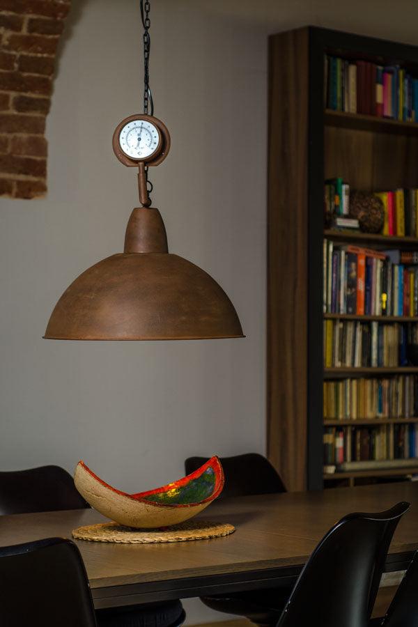 TOP GAUGE pendant lamp in rusted steel - Eye on Design