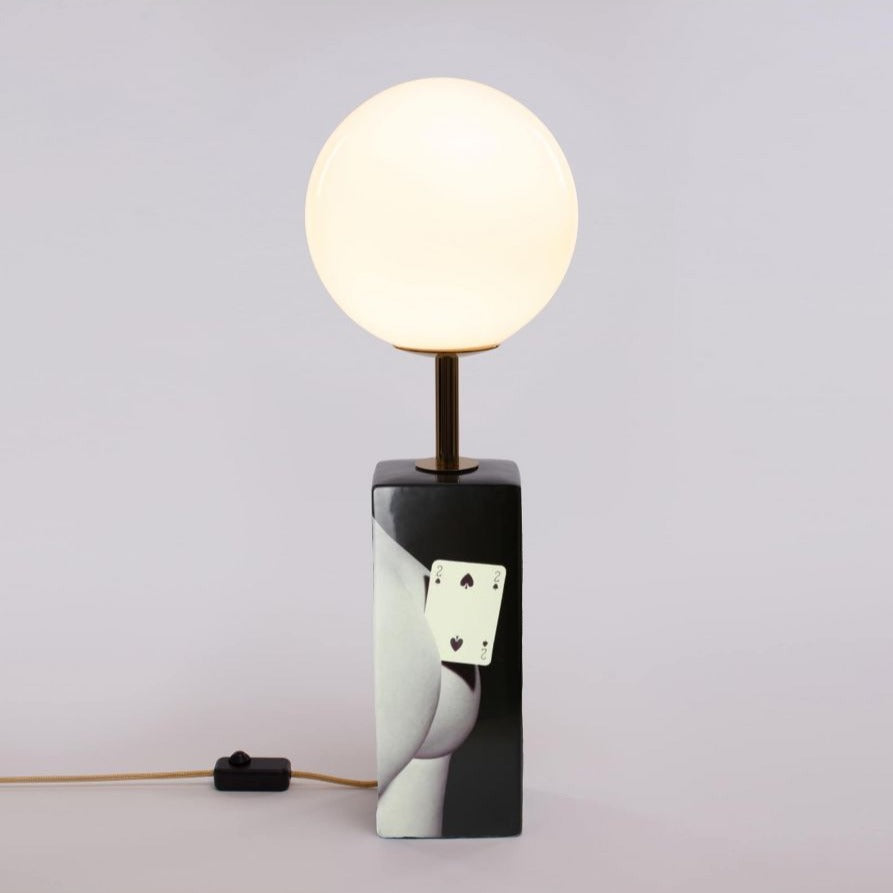 TWO OF SPADES table lamp black