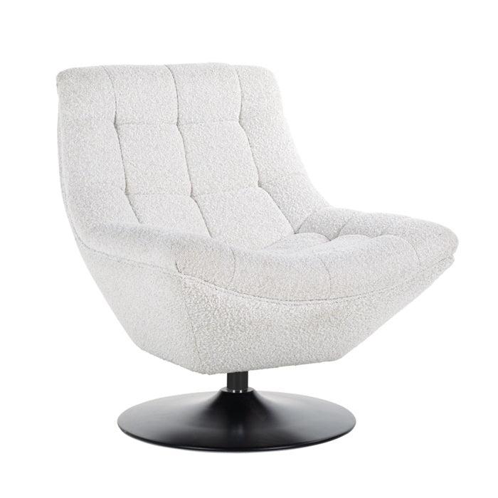 TRENTO swivel armchair white boucle - Eye on Design