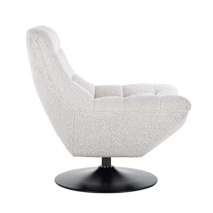 TRENTO swivel armchair white boucle - Eye on Design