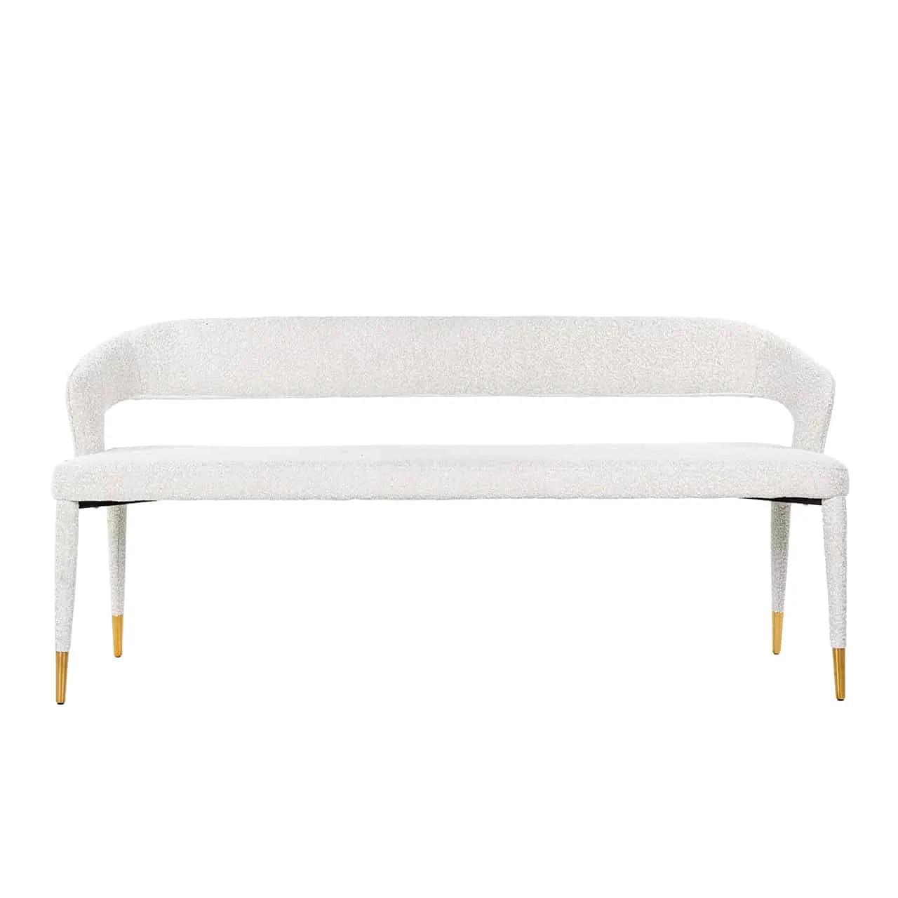 TURIN bouclé bench white - Eye on Design