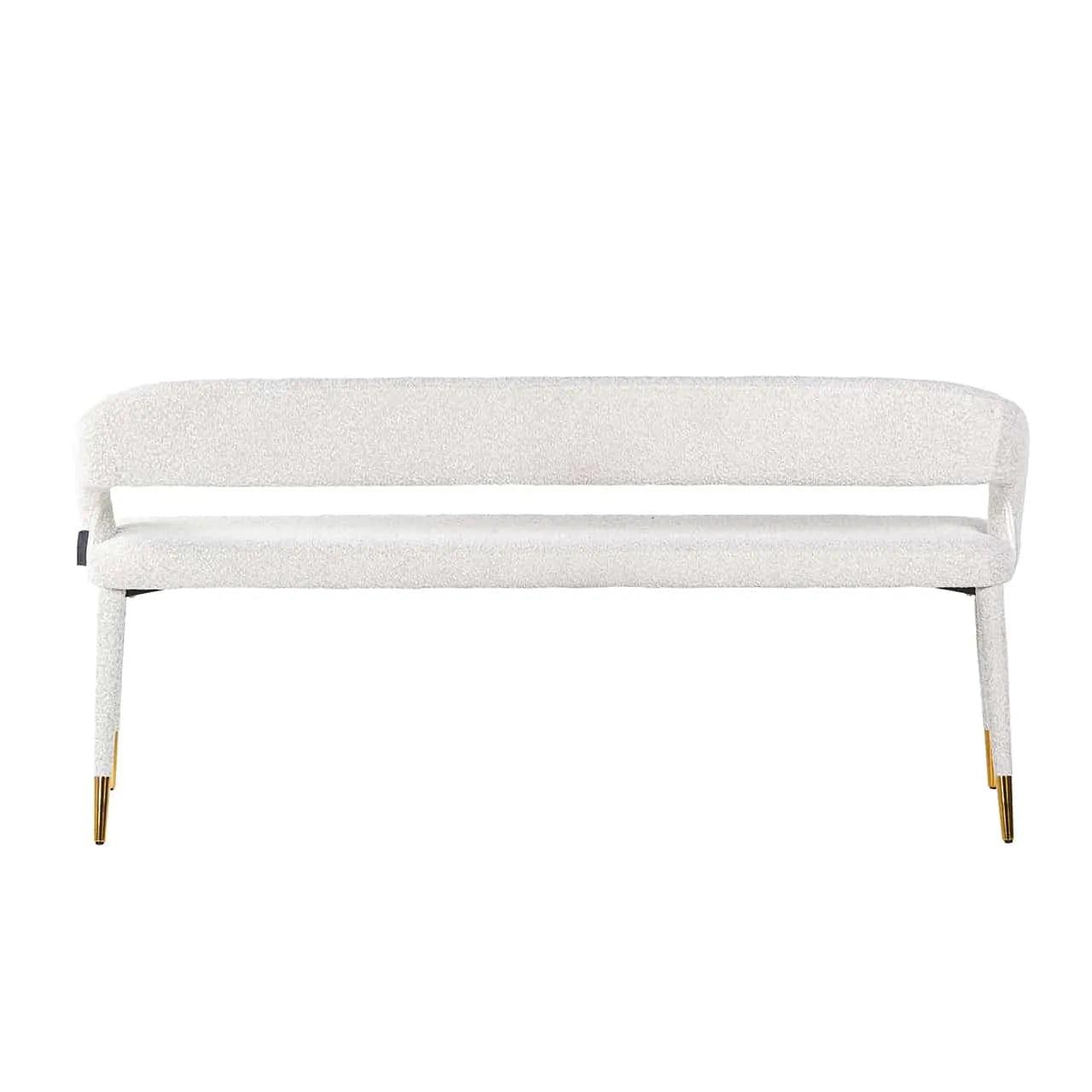 TURIN bouclé bench white - Eye on Design